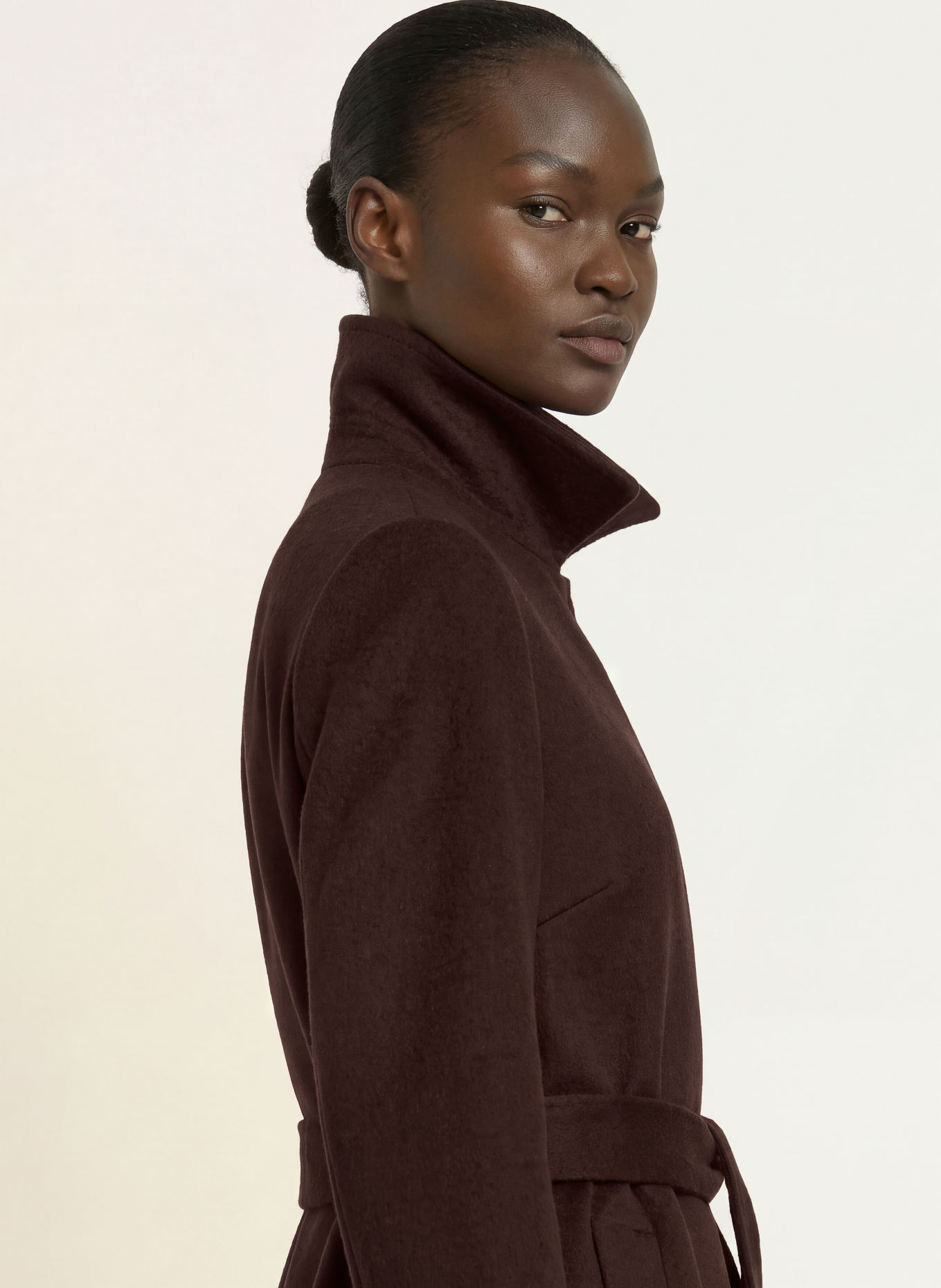 HOBBS Livia Wool Coat: DARK BROWN