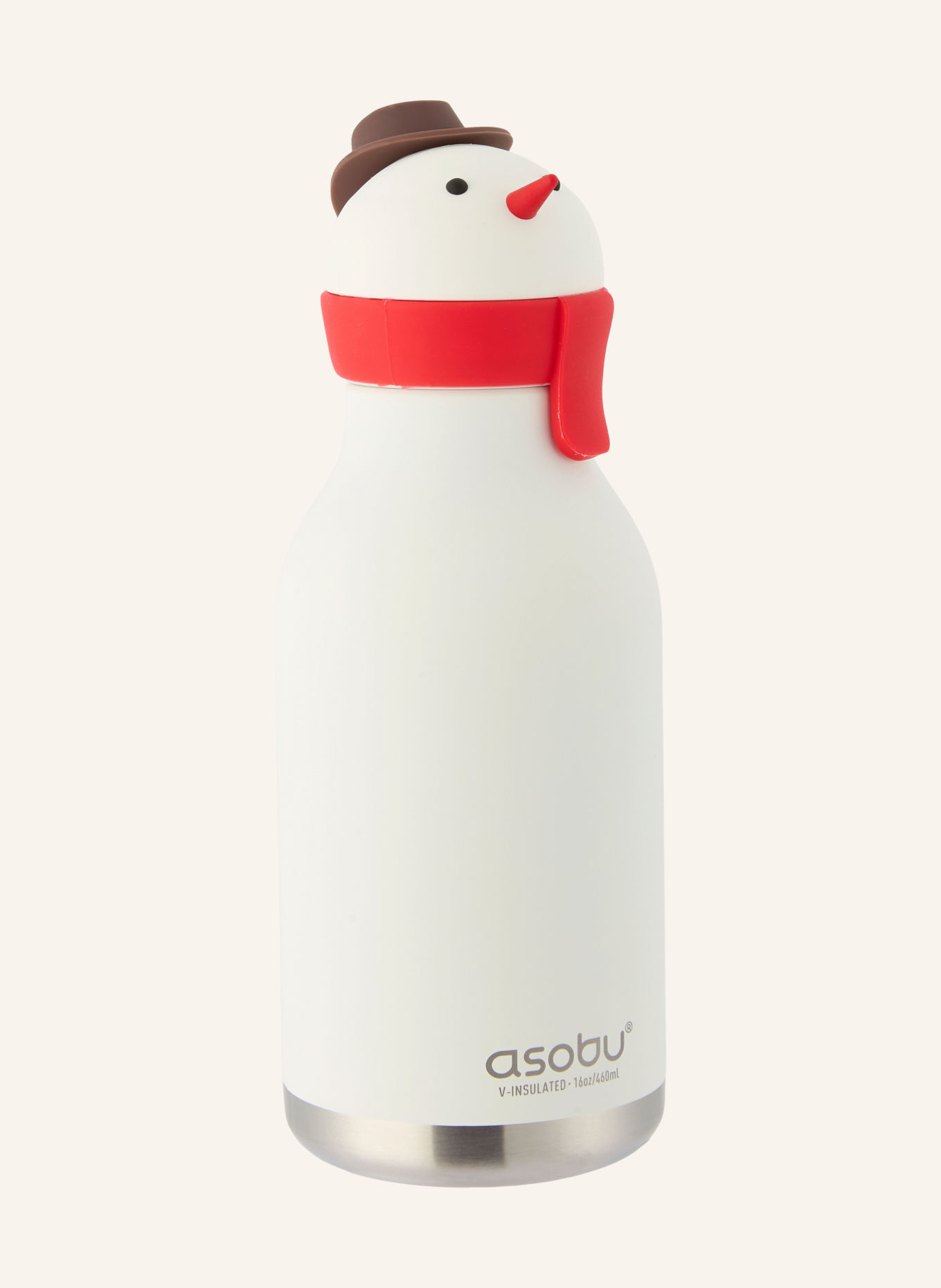 asobu BESTIE Insulated Bottle: WHITE / DARK BROWN / RED
