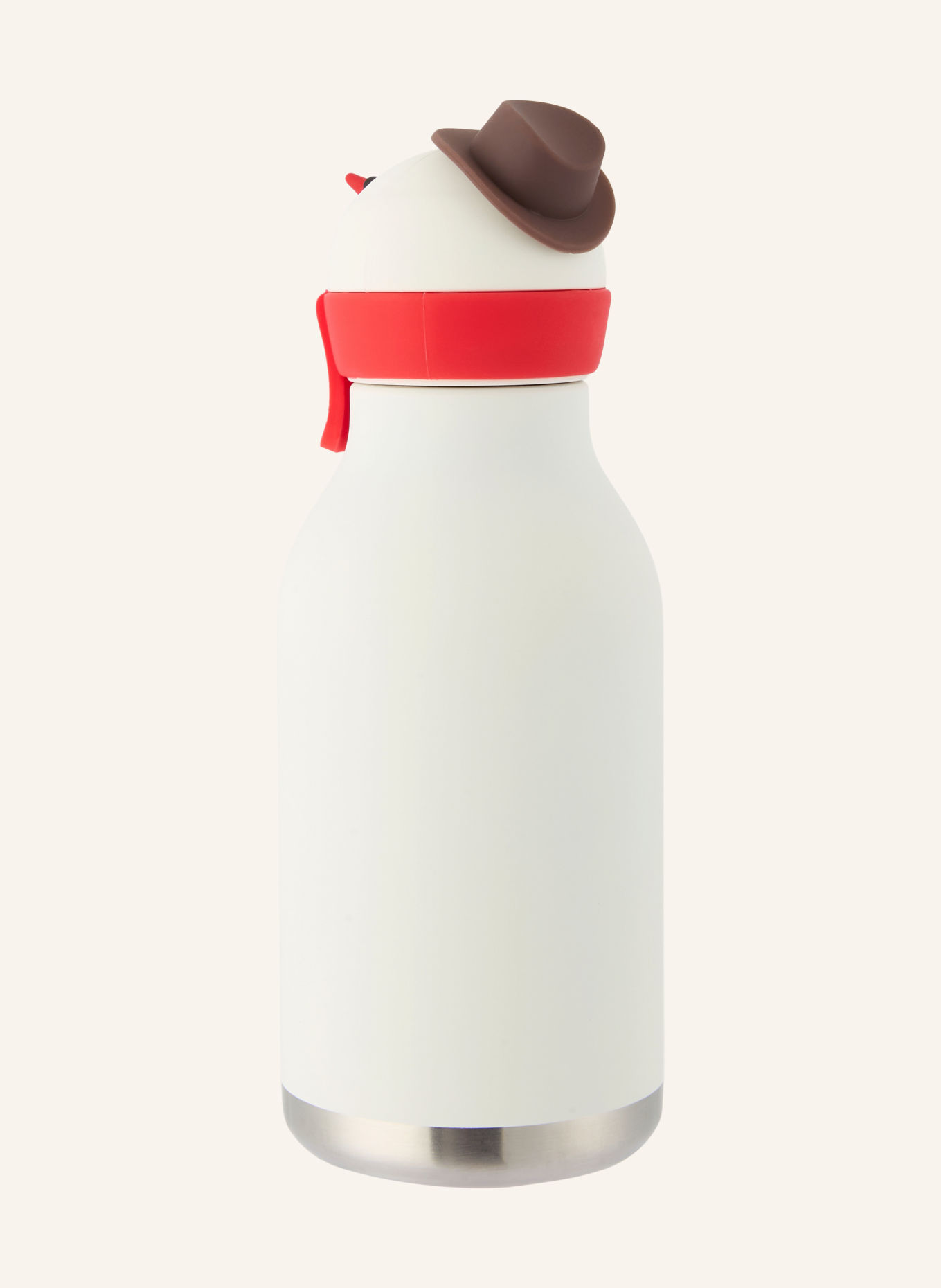 asobu BESTIE Insulated Bottle: WHITE / DARK BROWN / RED