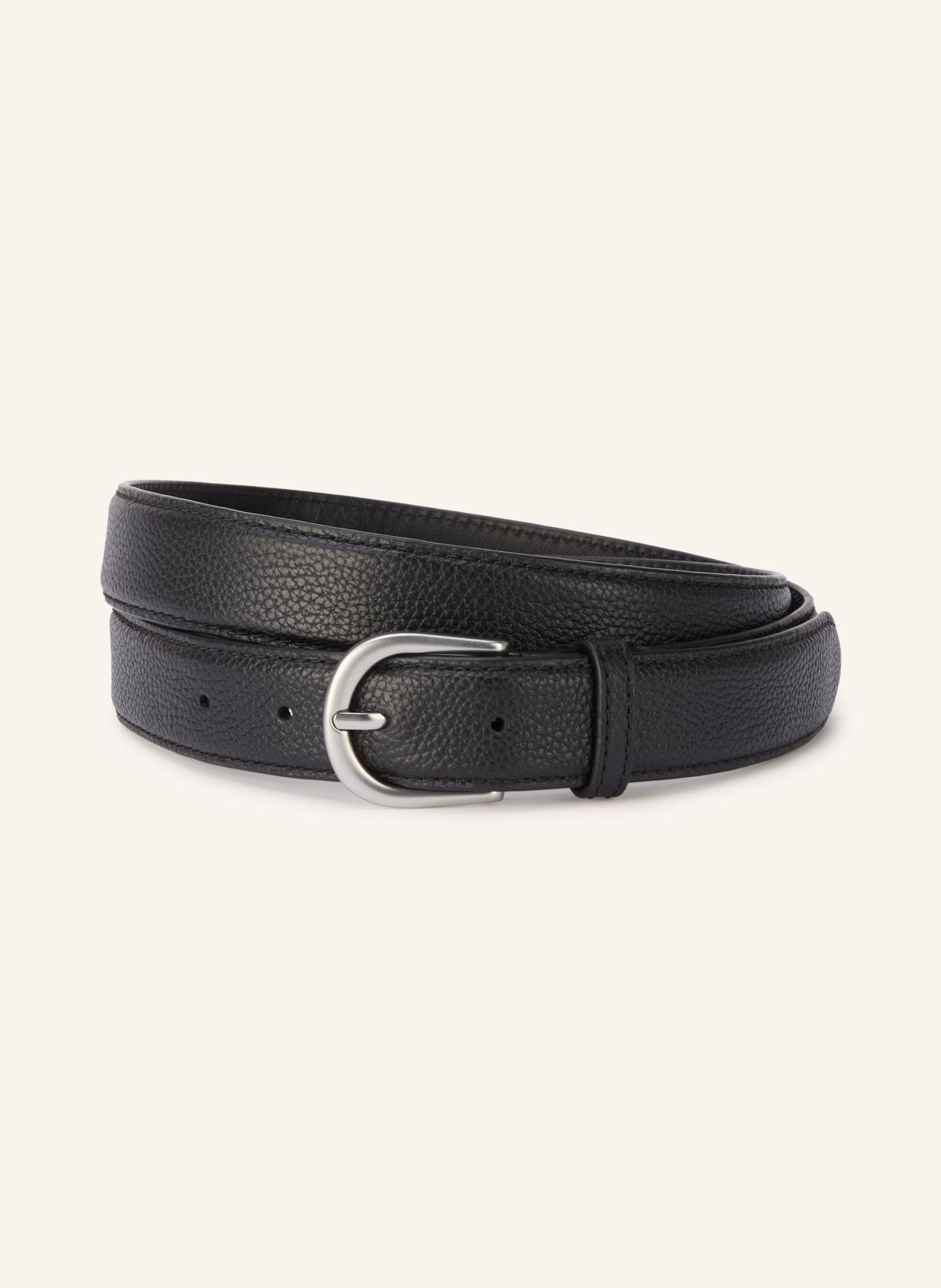 ARKET Ledergürtel: SCHWARZ / SILBER