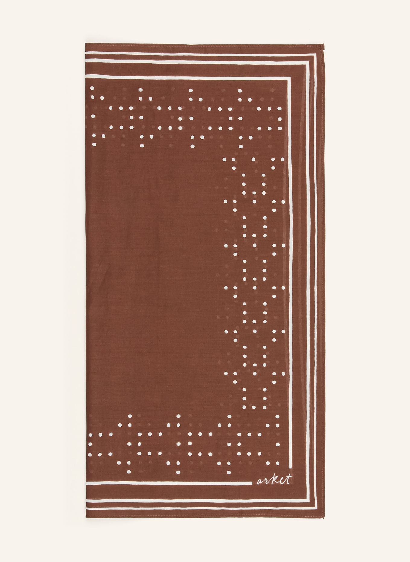 ARKET Scarf: DARK BROWN / WHITE