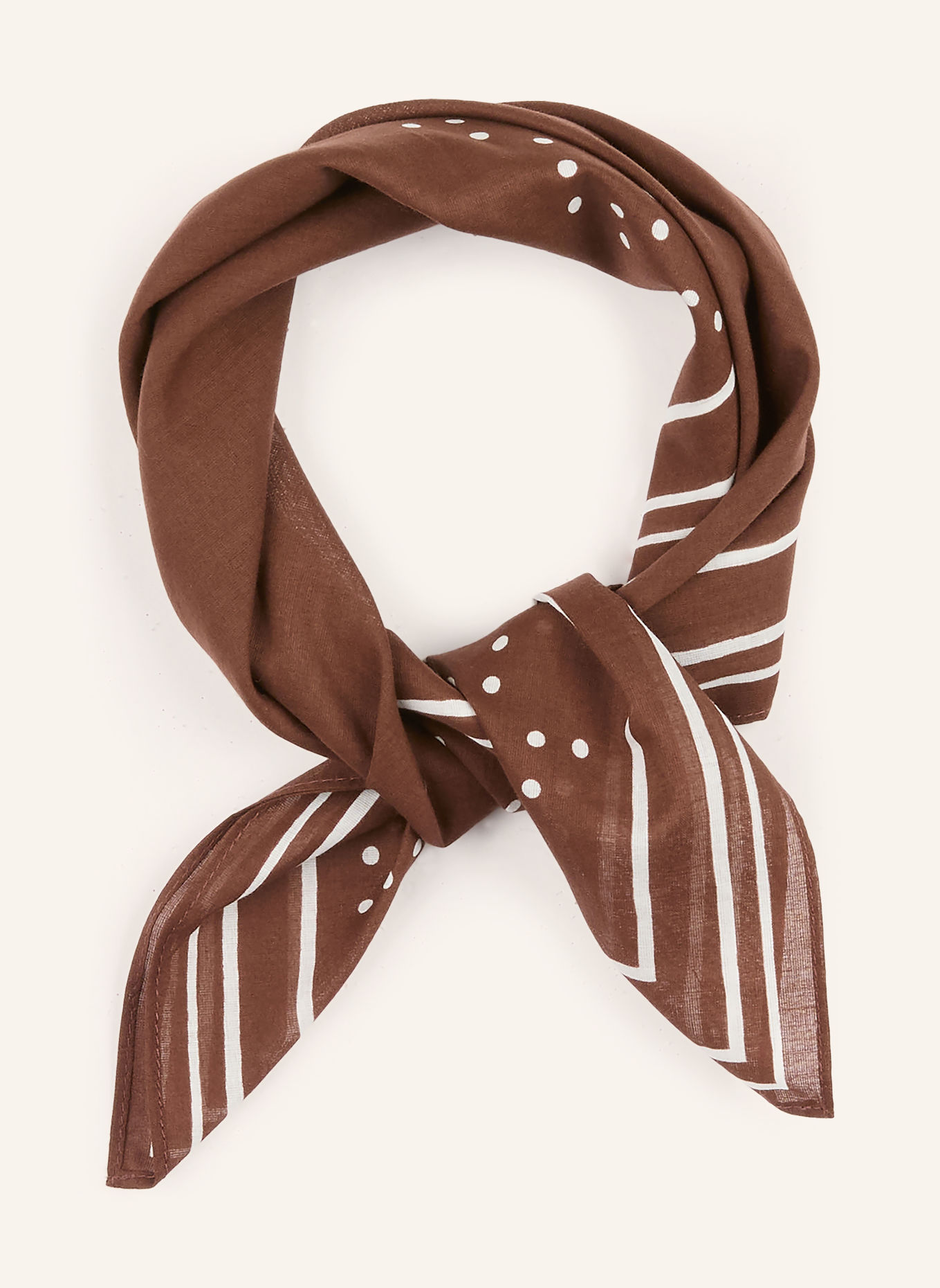 ARKET Scarf: DARK BROWN / WHITE