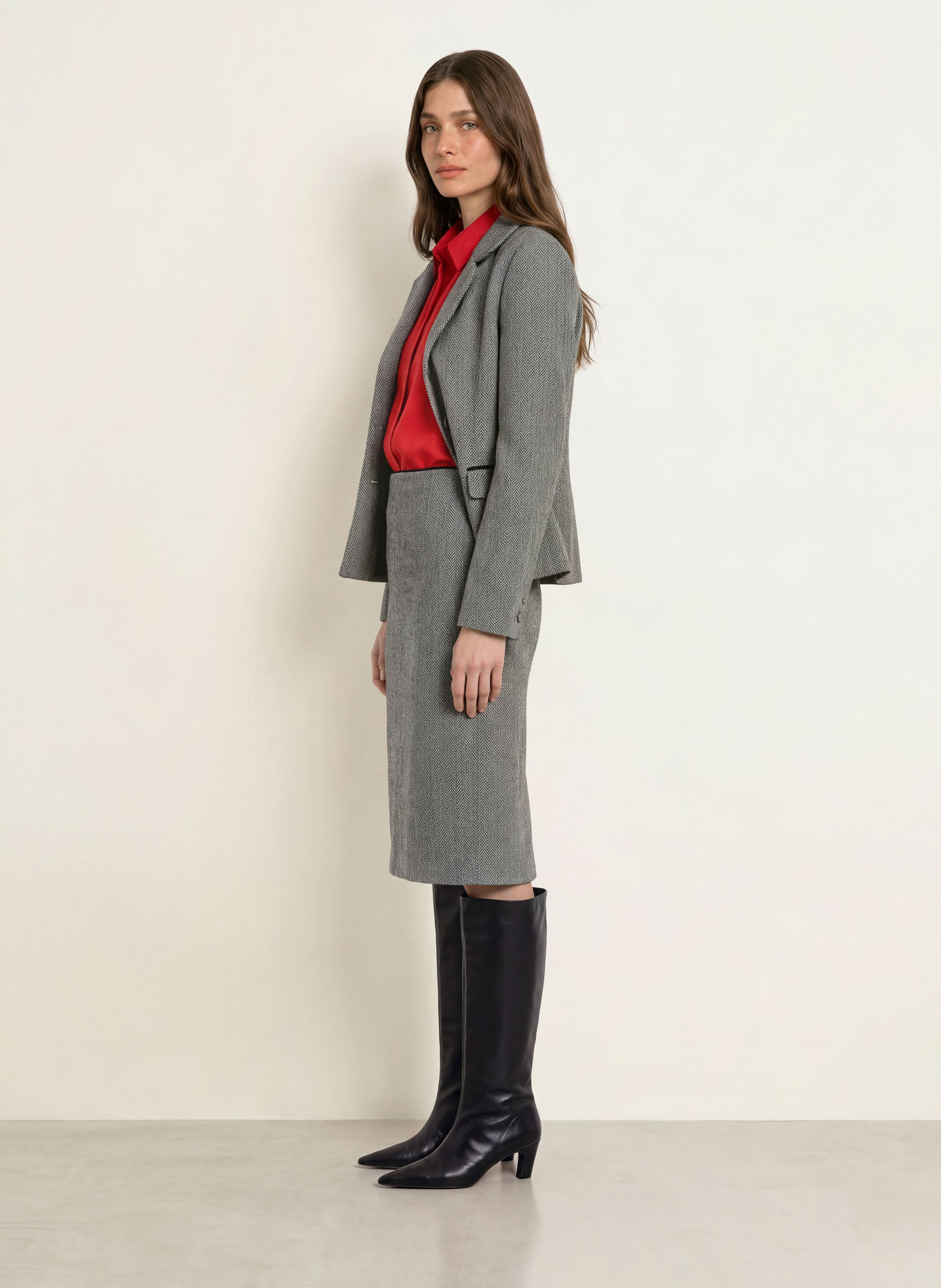 HOBBS Kjol DELPHINE: SVART / ECRU
