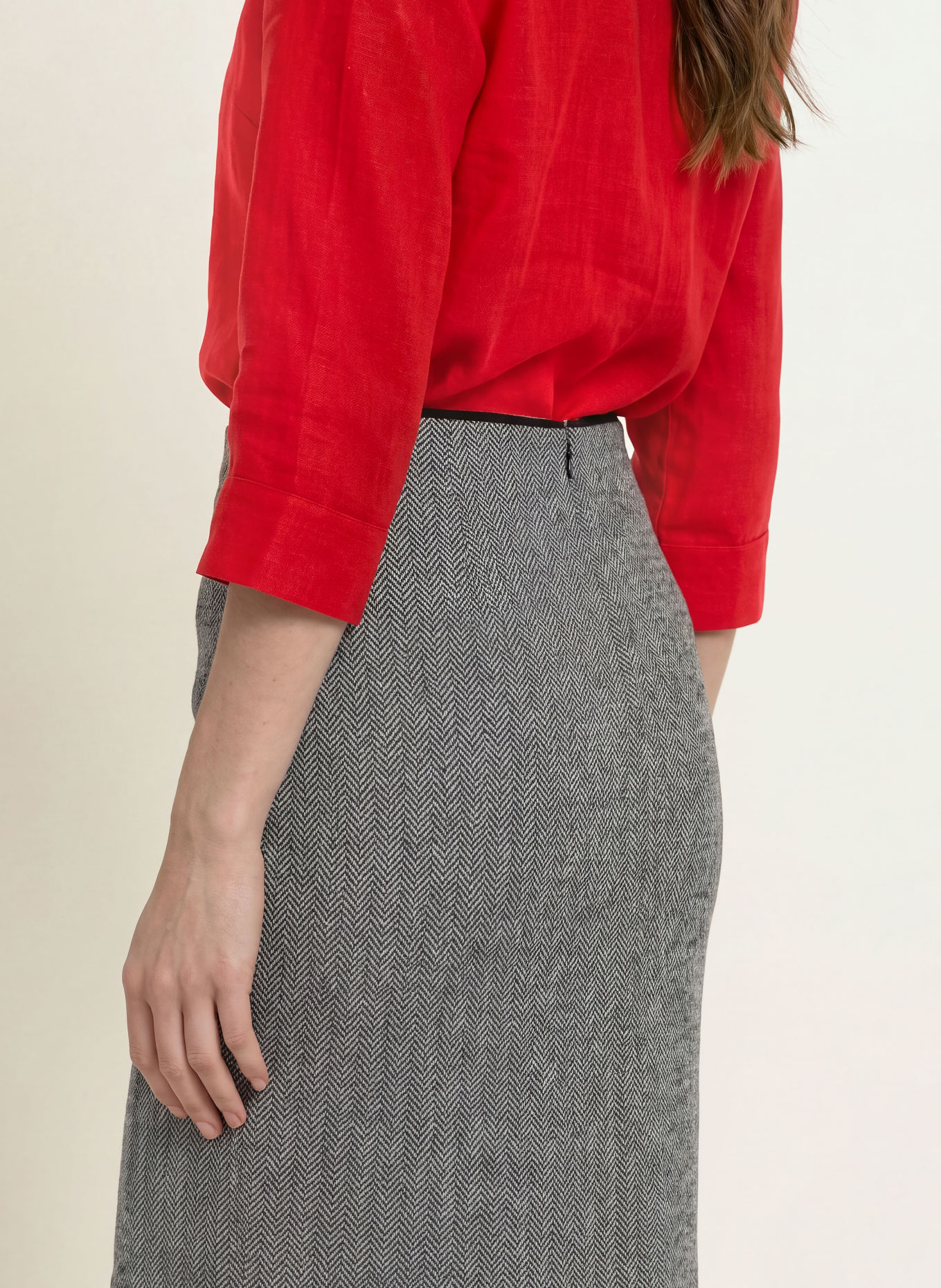 HOBBS Kjol DELPHINE: SVART / ECRU