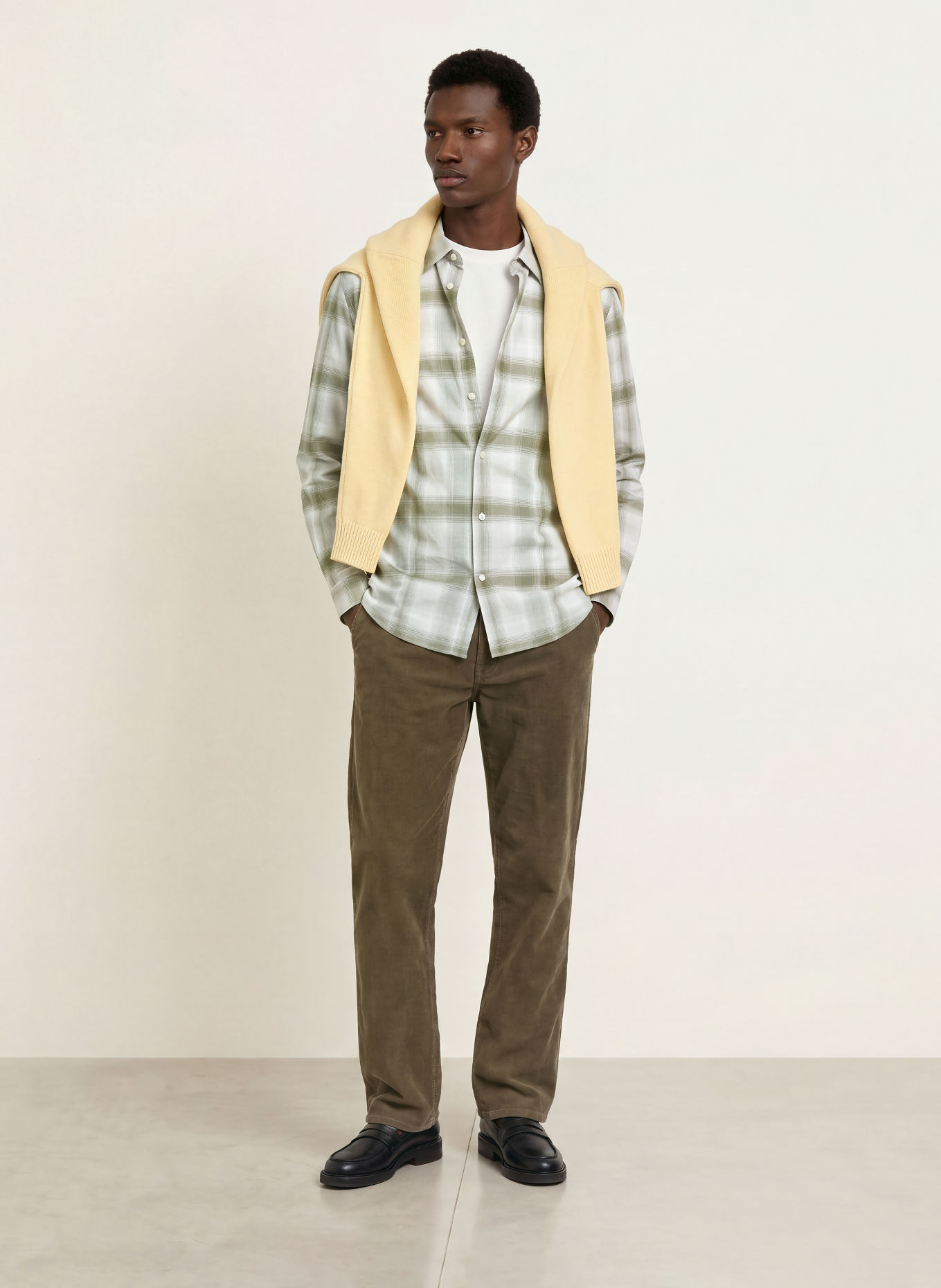 ARKET Overhemd BENTO Relaxed Fit: KAKI / CRÈME