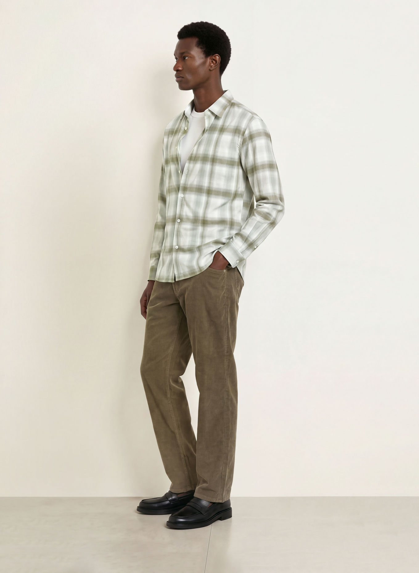 ARKET Overhemd BENTO Relaxed Fit: KAKI / CRÈME