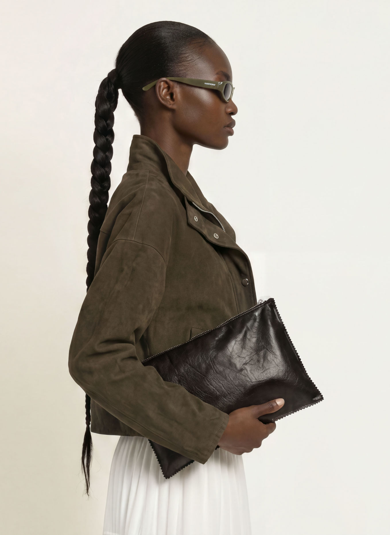 ALLSAINTS Pouch SILOH LARGE: SCHWARZ / SILBER