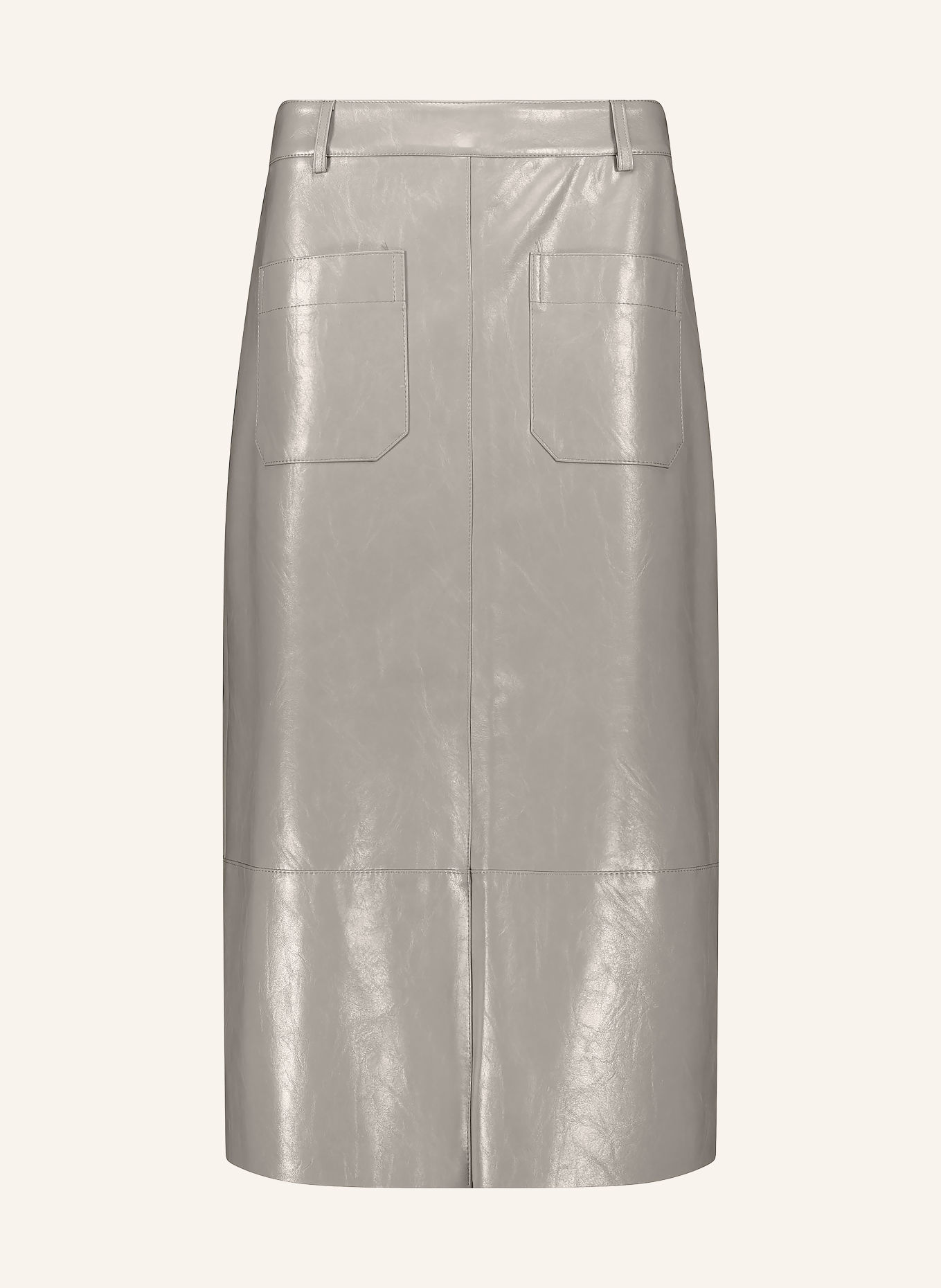 CARTOON Faux-leather skirt: TAUPE