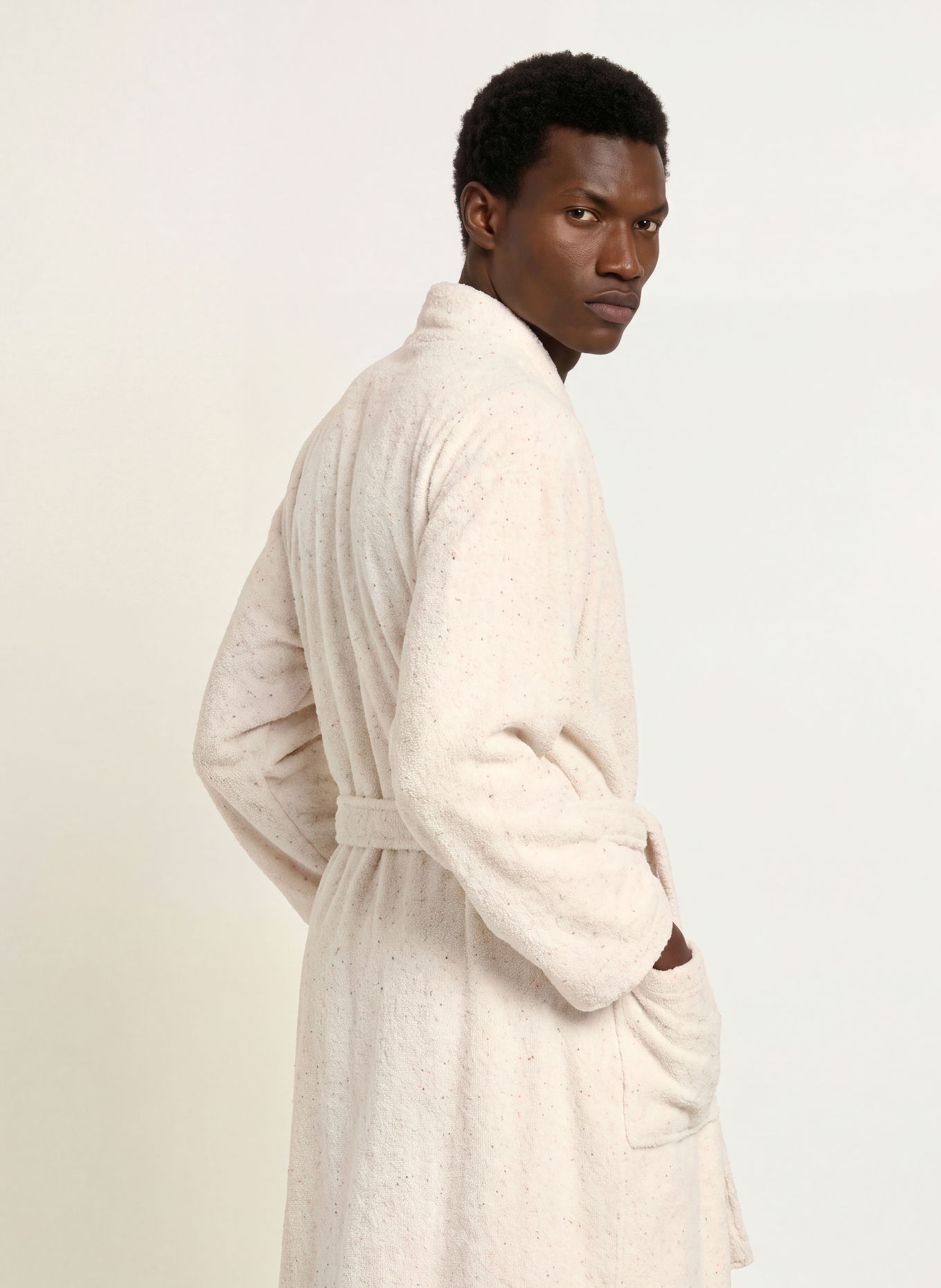 Cawö Unisex badjas: CRÈME / NEONROZE / NEONGEEL