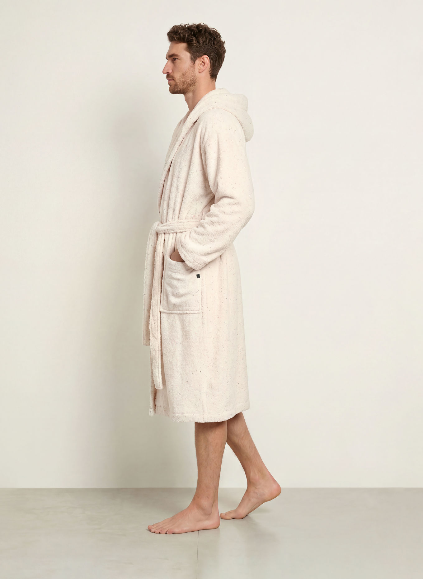 Cawö Unisex badjas: CRÈME / NEONROZE / NEONGEEL