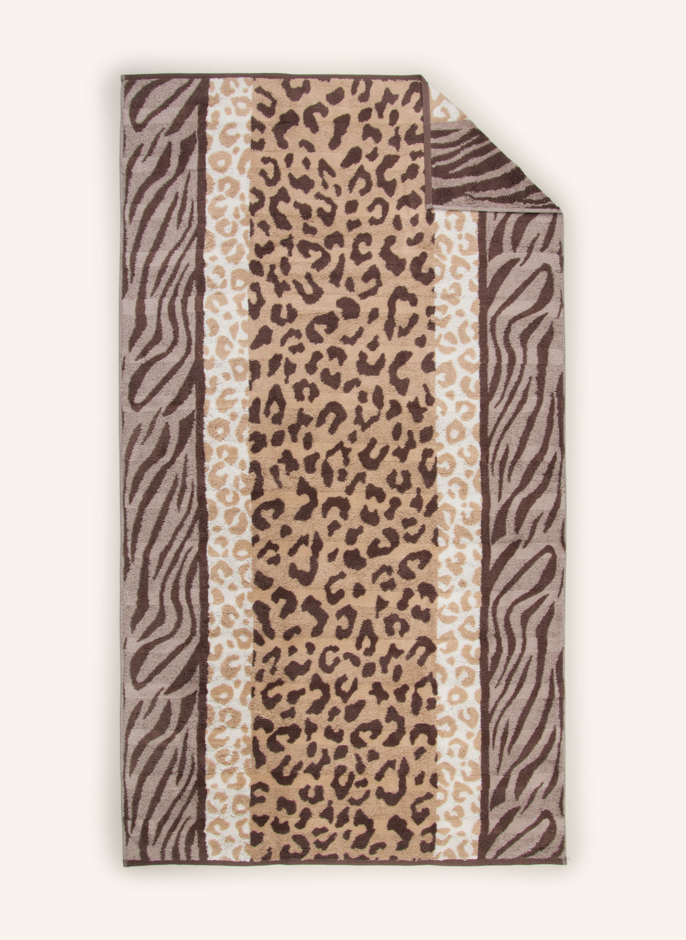 Cawö Badhanddoek: CRÈME / TAUPE / DONKERGRIJS