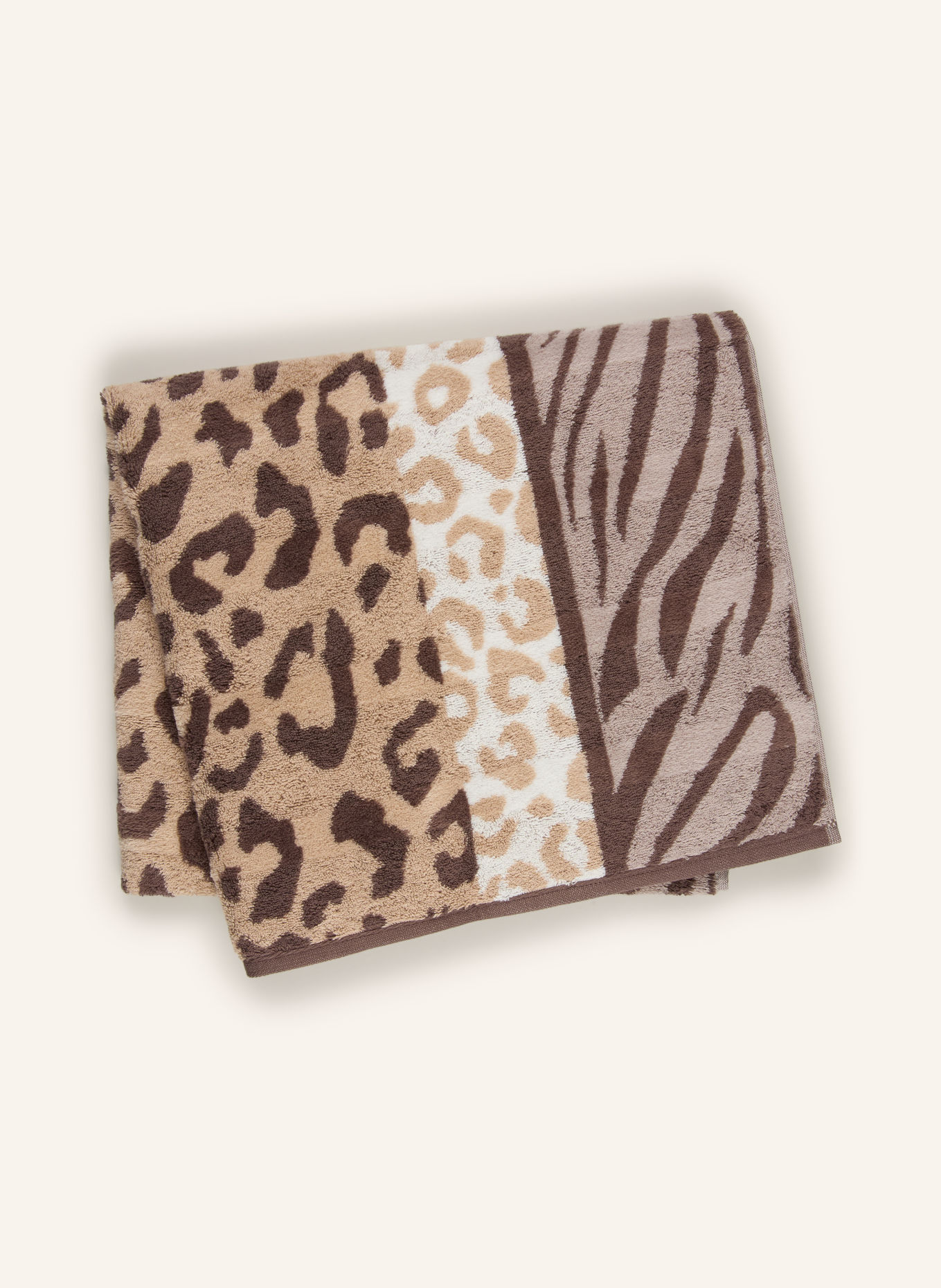 Cawö Badhanddoek: CRÈME / TAUPE / DONKERGRIJS
