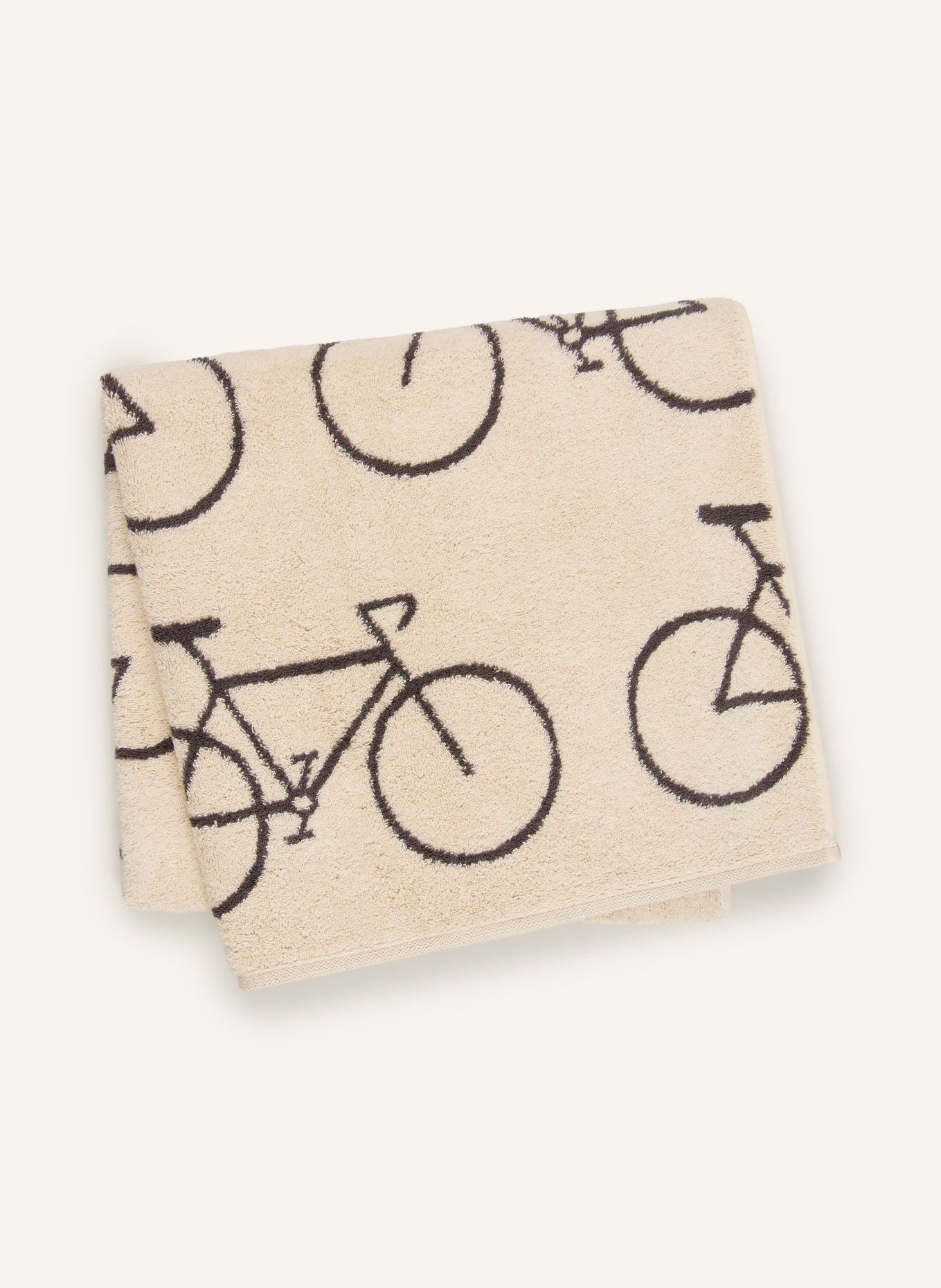 Cawö Badhanddoek VELO: BEIGE / DONKERGRIJS
