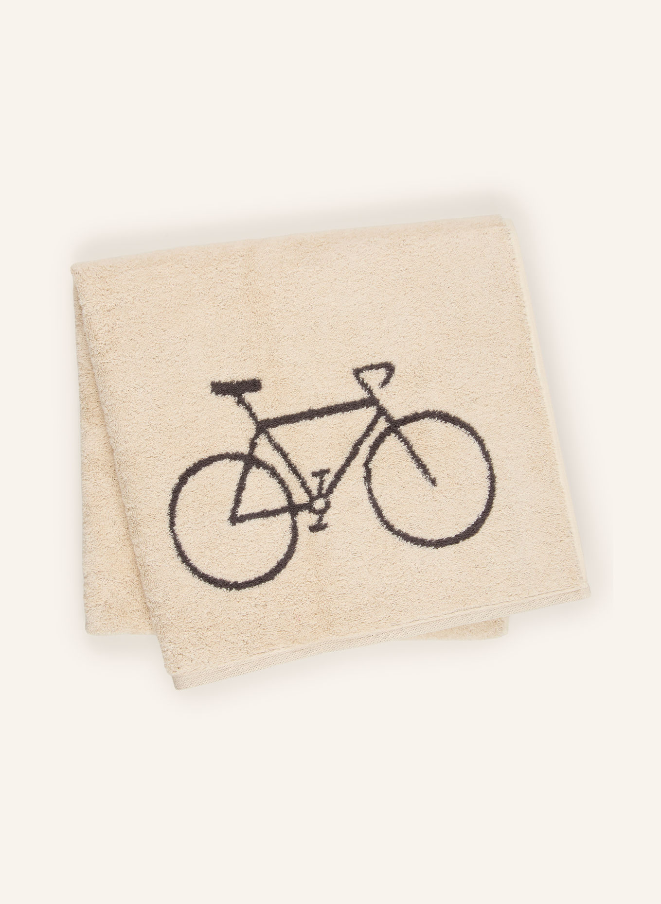 Cawö Badhanddoek VELO: BEIGE / DONKERGRIJS