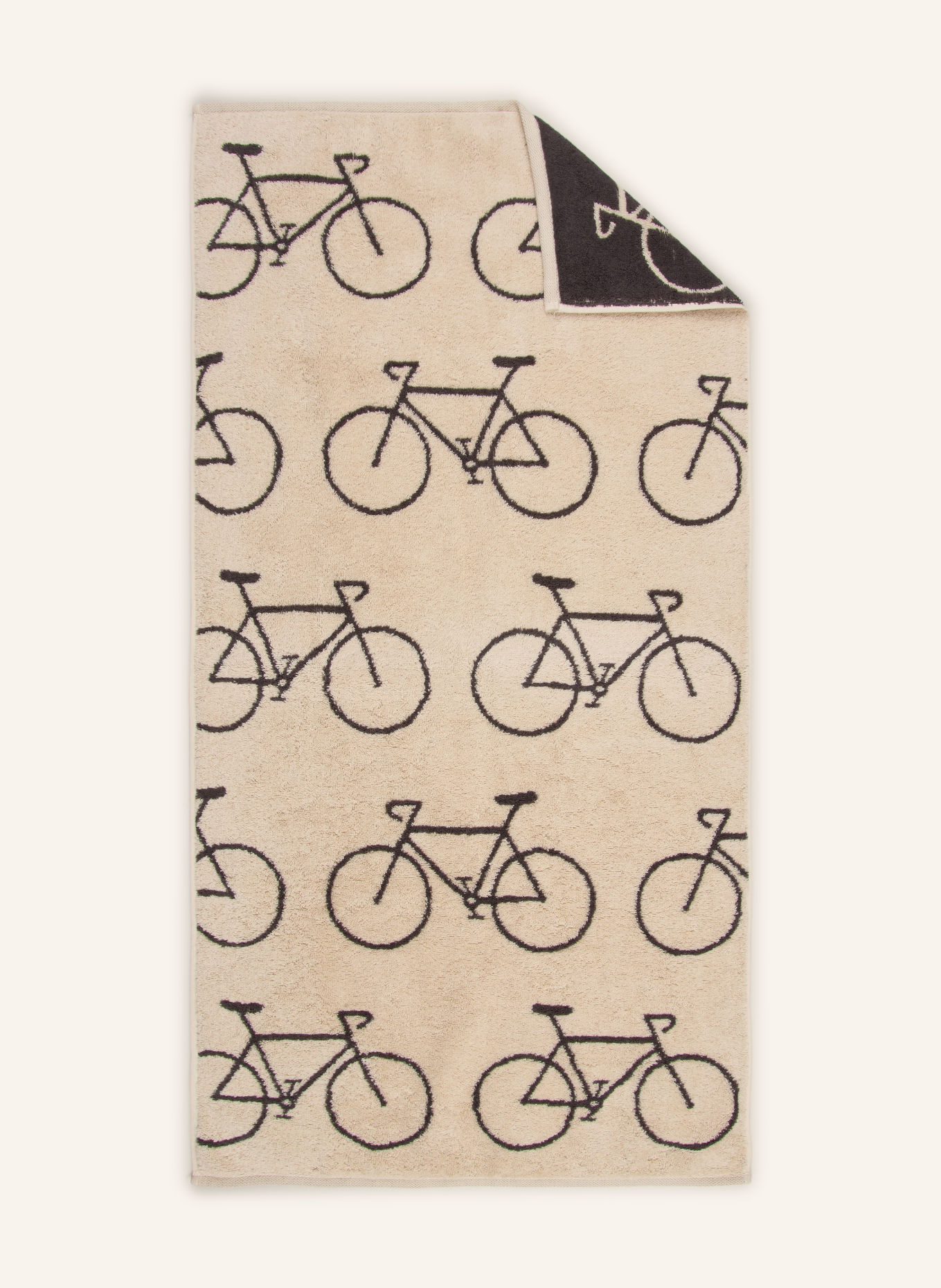 Cawö Handdoek VELO: BEIGE / DONKERGRIJS