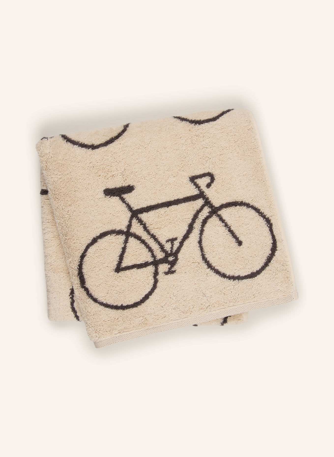 Cawö Handdoek VELO: BEIGE / DONKERGRIJS