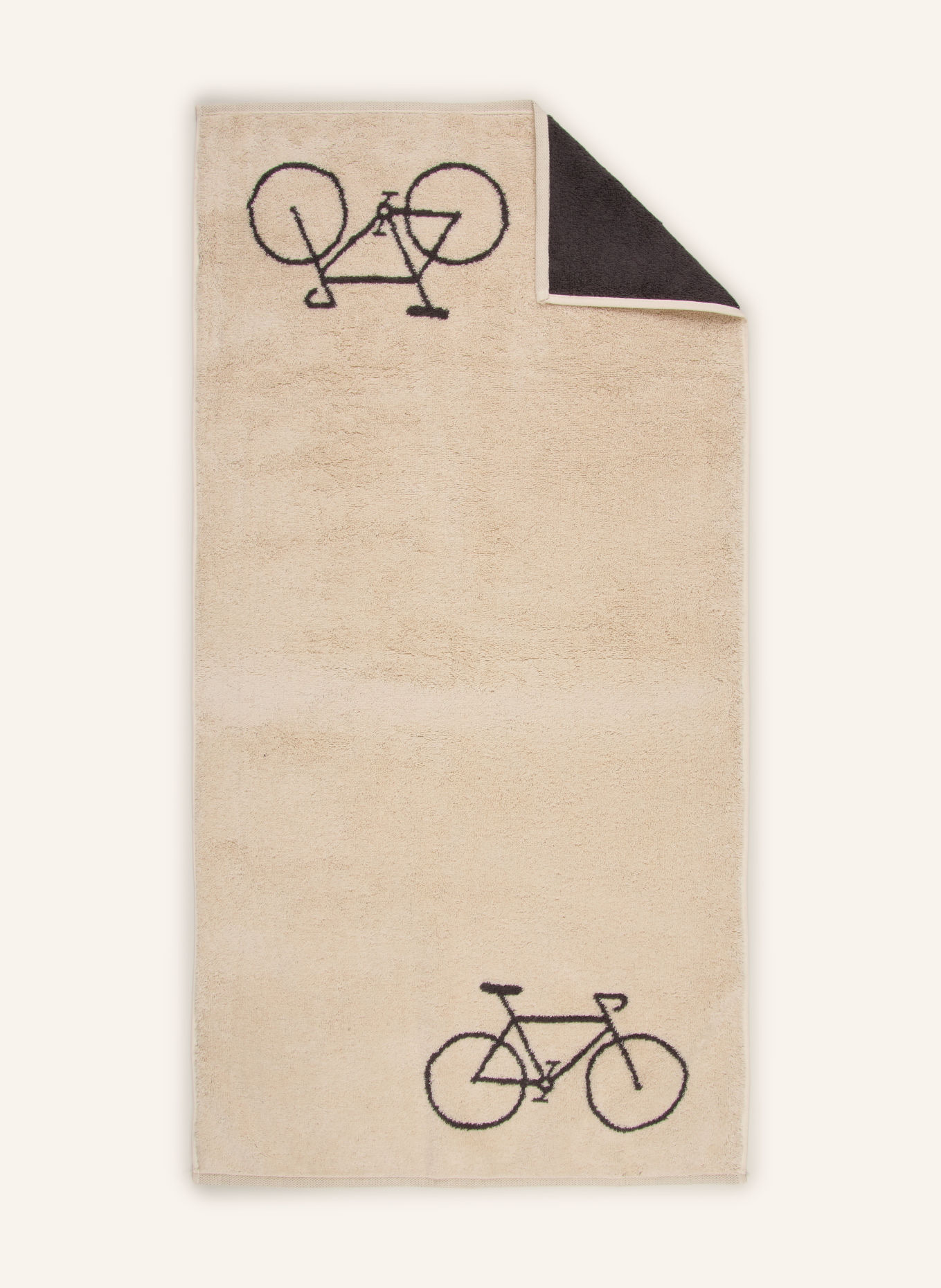 Cawö Handdoek VELO: BEIGE / DONKERGRIJS