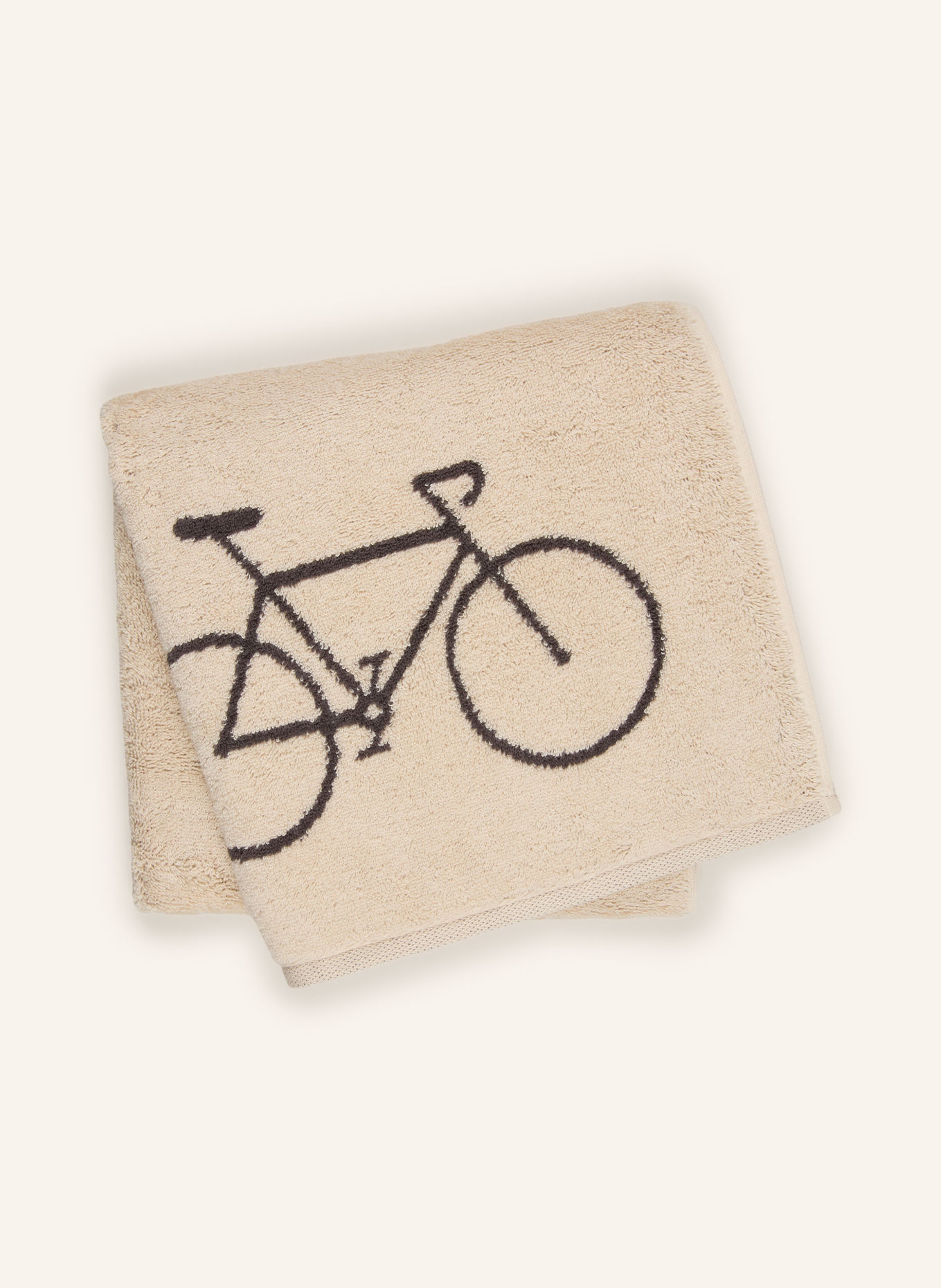 Cawö Handdoek VELO: BEIGE / DONKERGRIJS