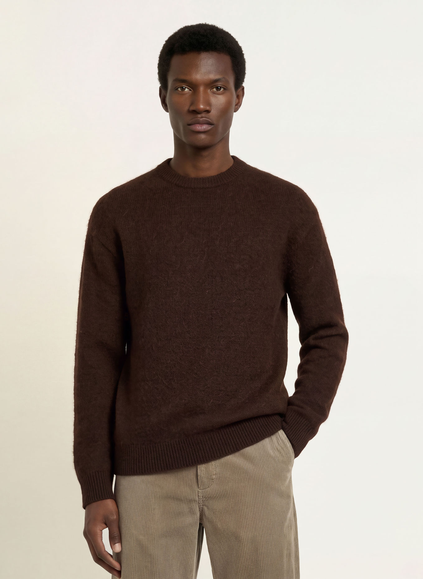 ARKET Alpaca Sweater: DARK BROWN