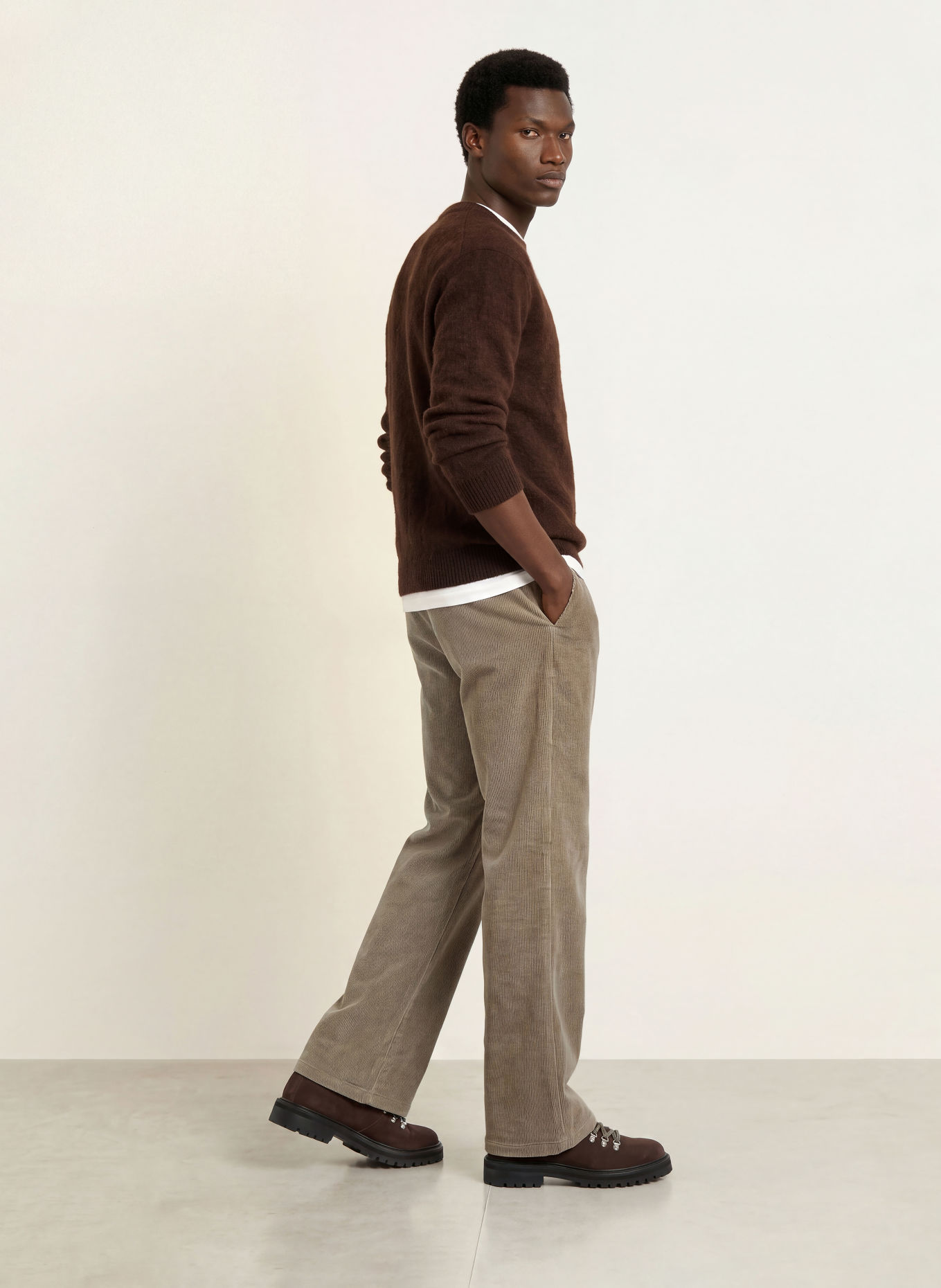 ARKET Alpaca Sweater: DARK BROWN