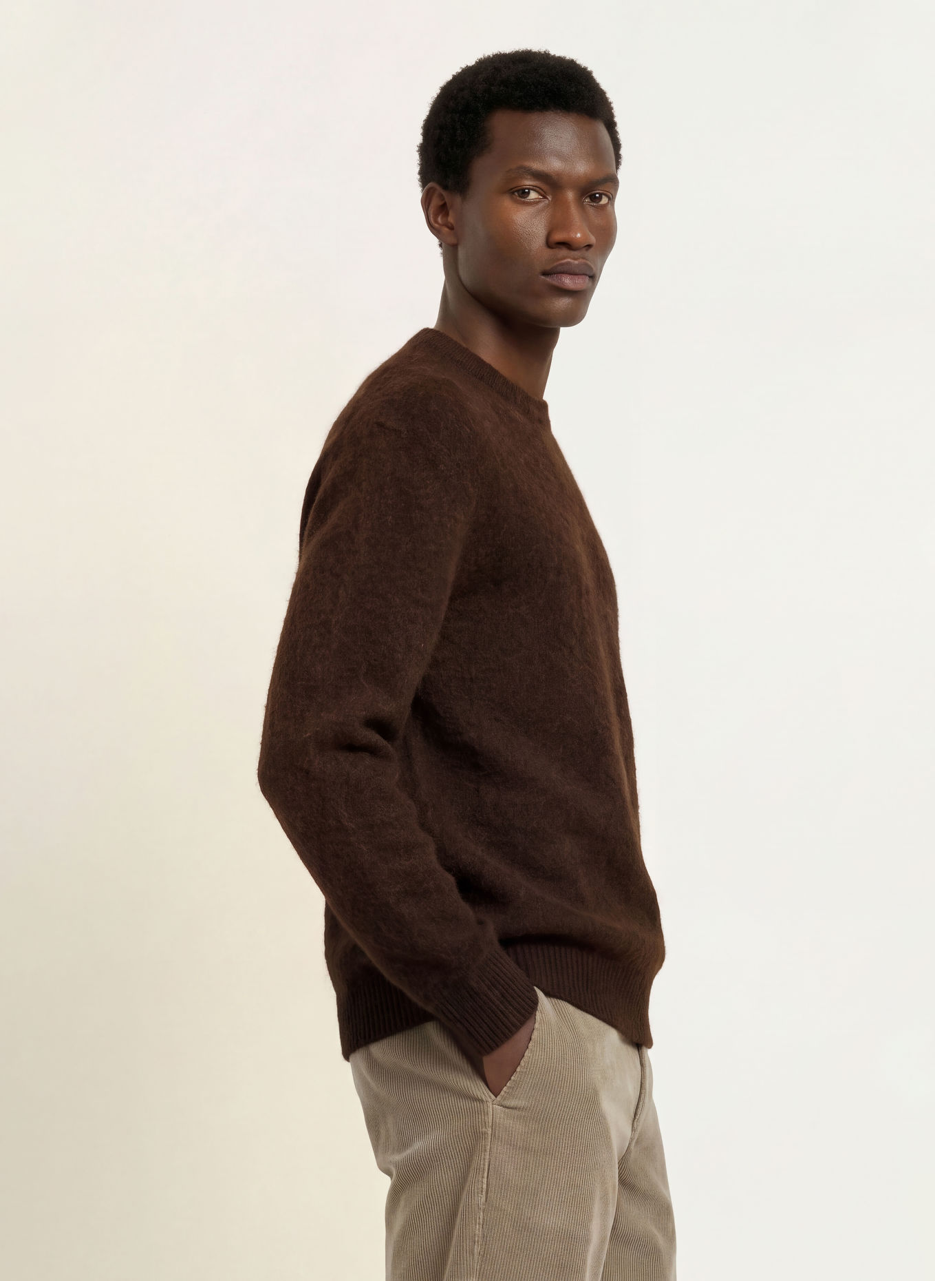 ARKET Alpaca Sweater: DARK BROWN