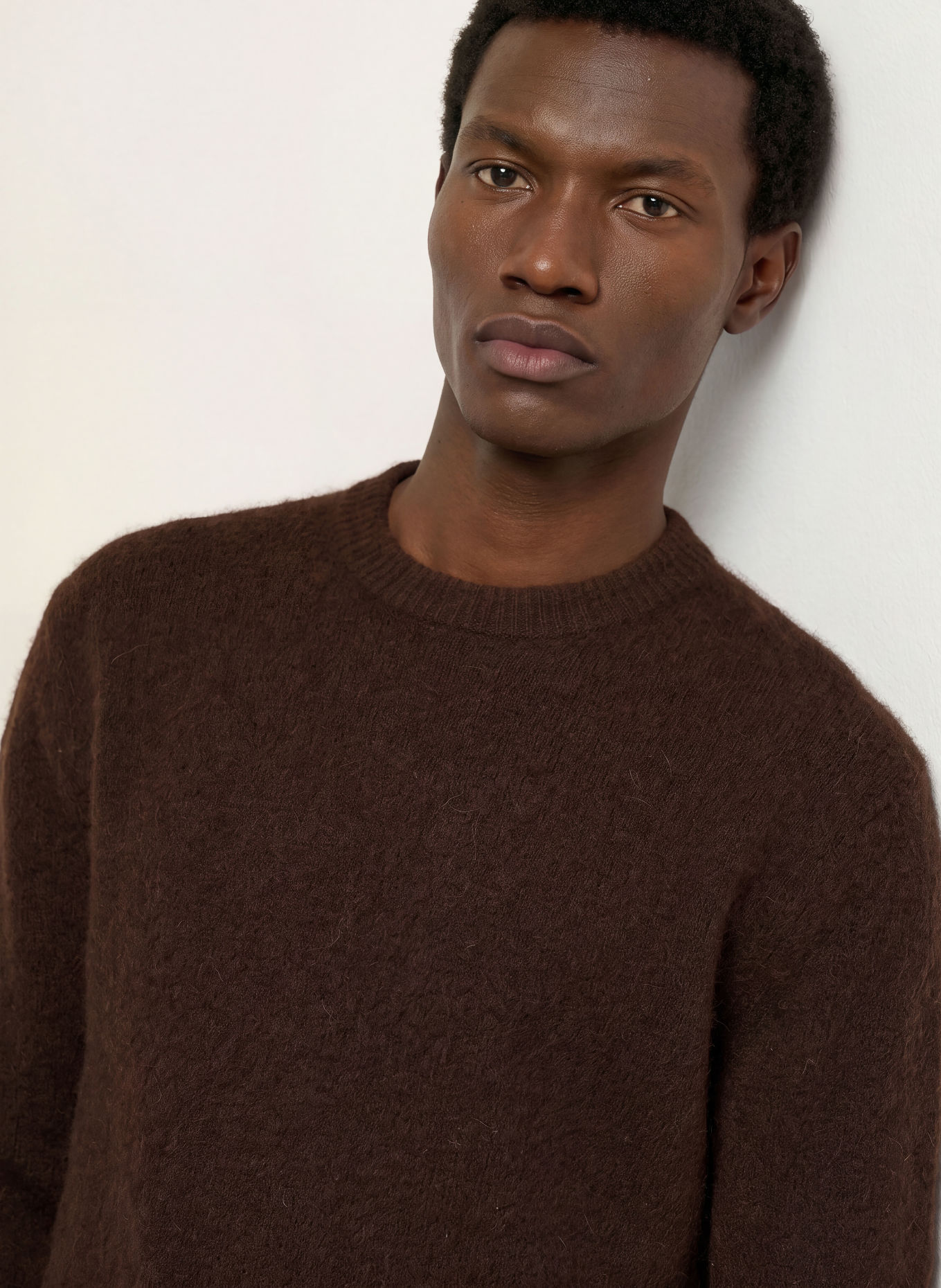 ARKET Alpaca Sweater: DARK BROWN