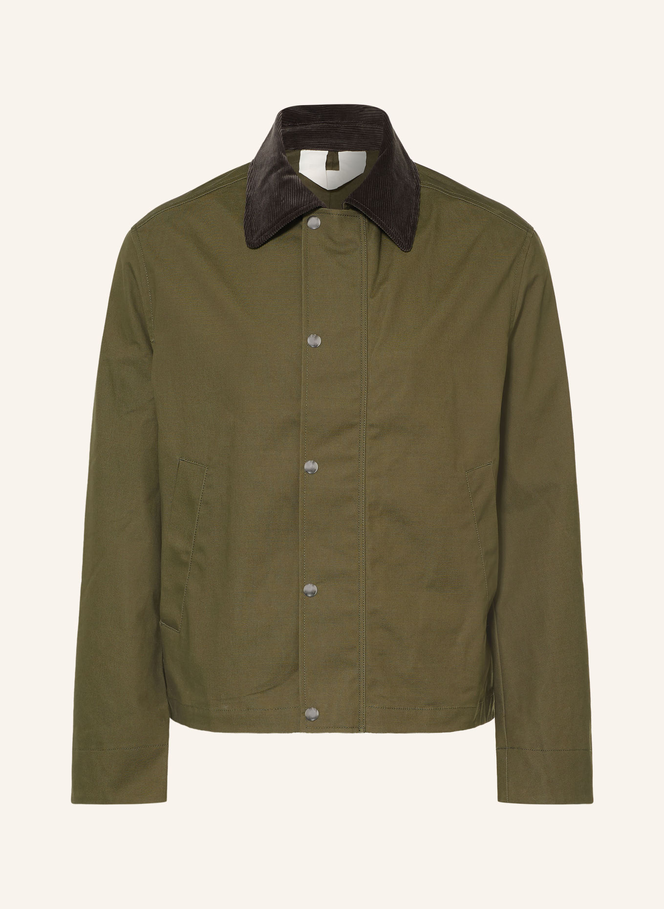 ARKET Jacke im Materialmix: OLIV / DUNKELBRAUN