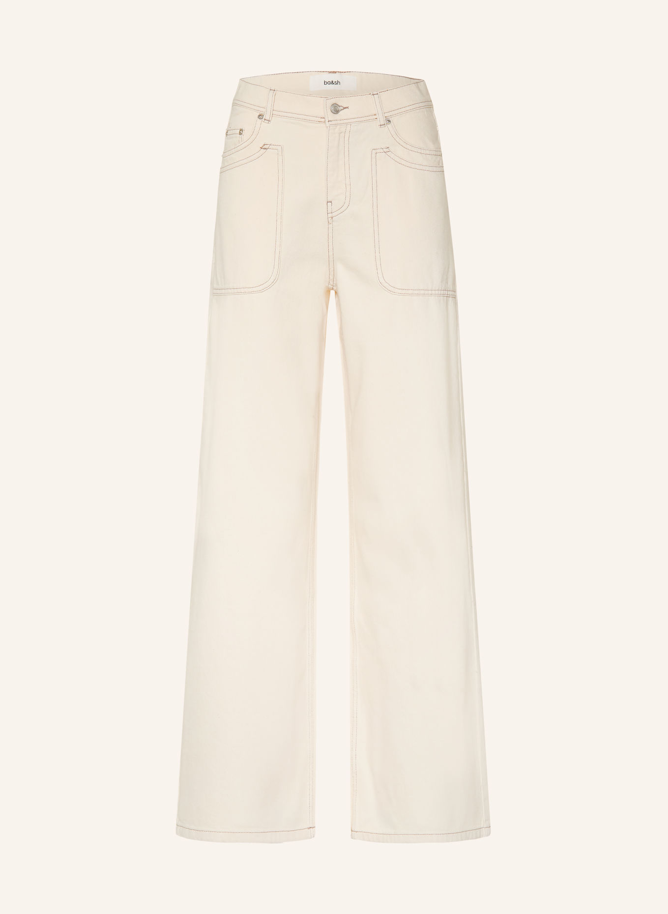 ba&sh Široké džíny ZOEL: ECRU OFF WHITE
