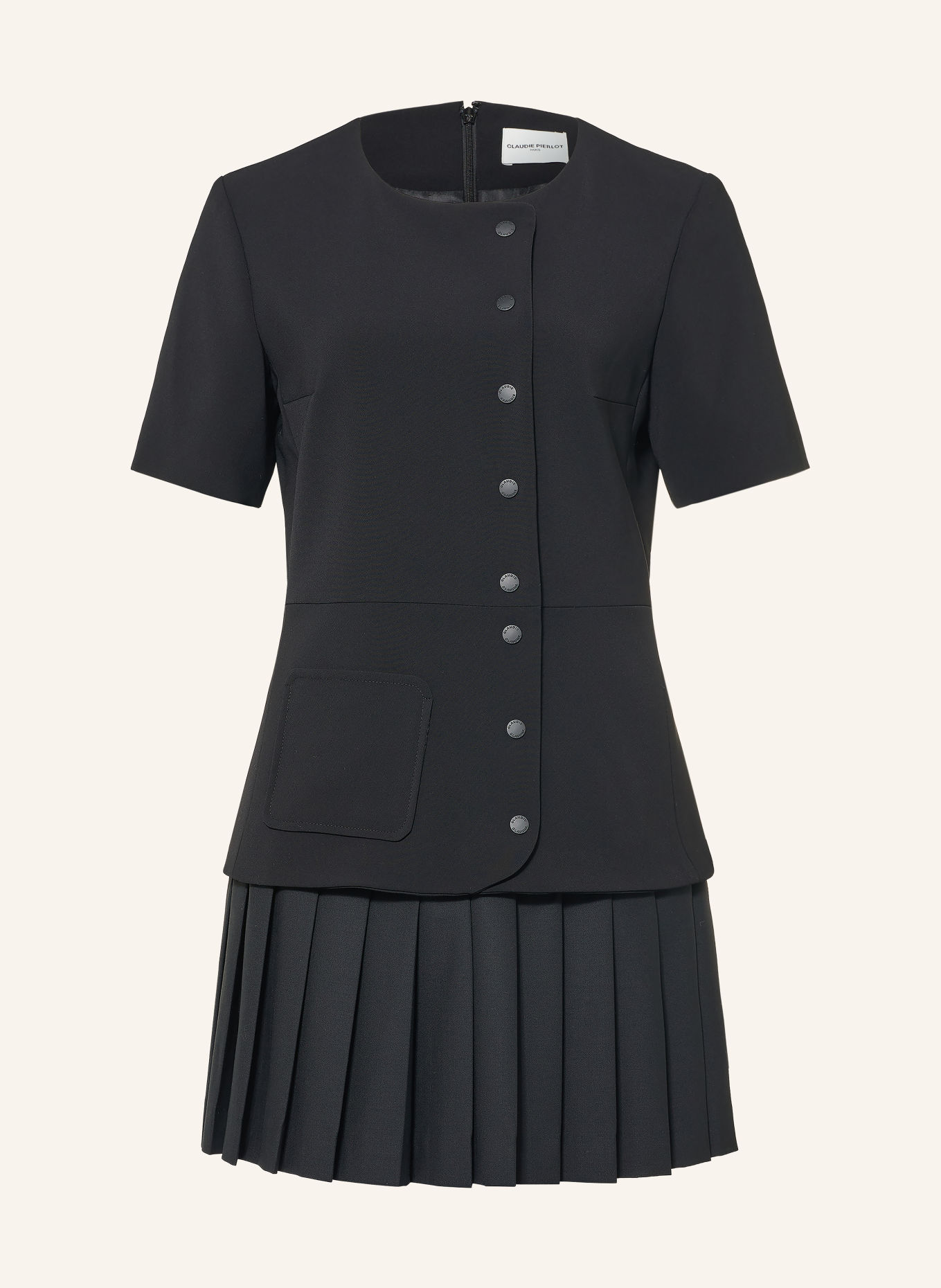 CLAUDIE PIERLOT Kleid im Materialmix: SCHWARZ