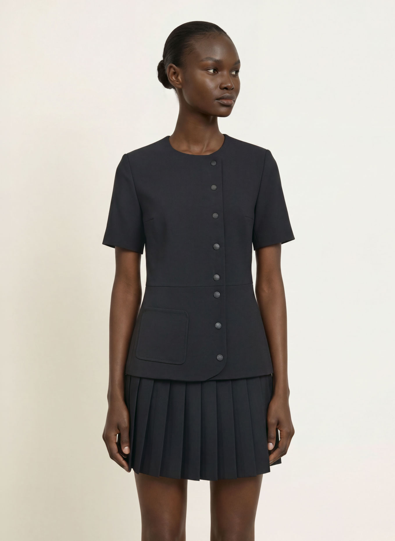 CLAUDIE PIERLOT Kleid im Materialmix: SCHWARZ