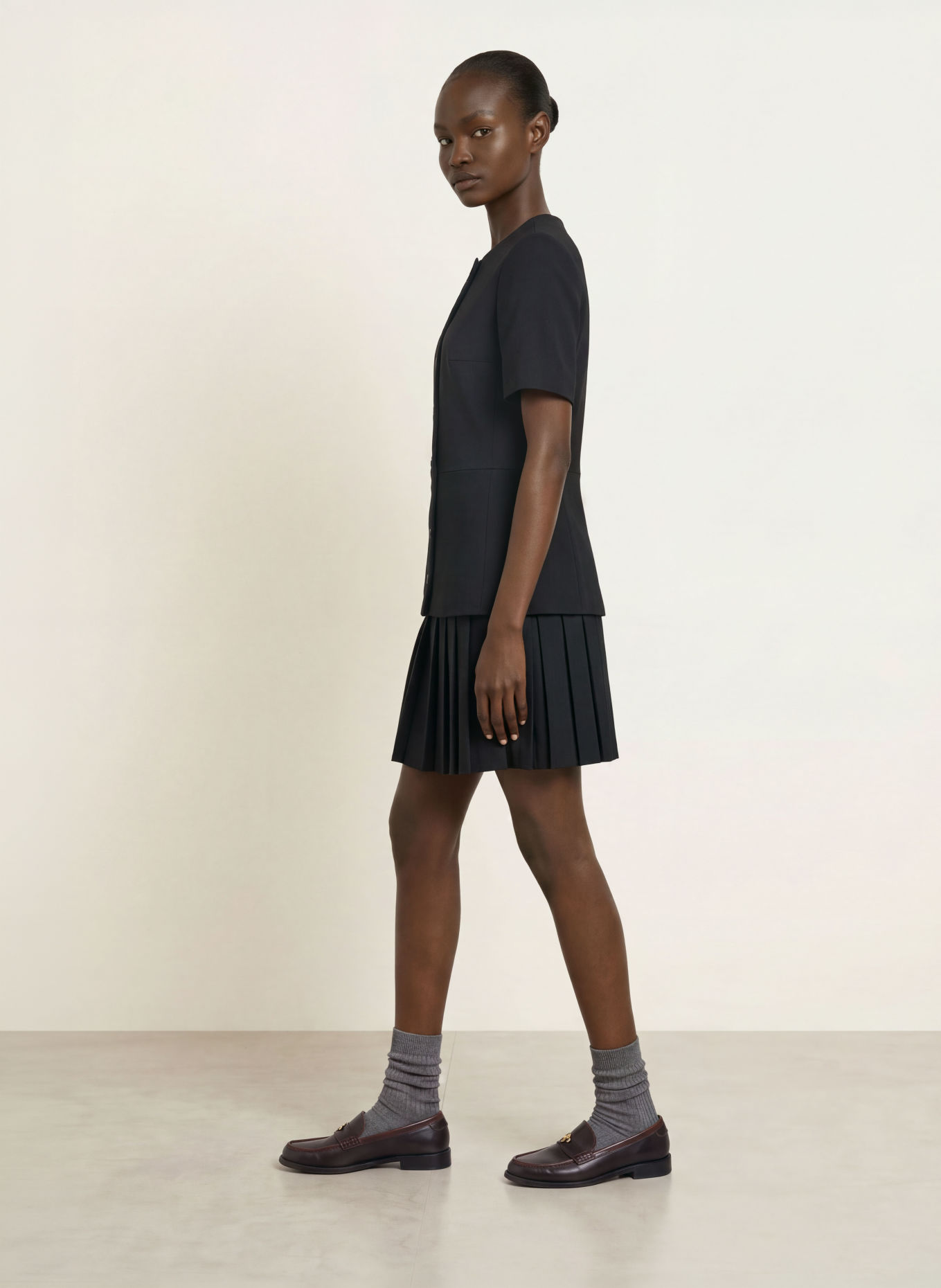 CLAUDIE PIERLOT Kleid im Materialmix: SCHWARZ
