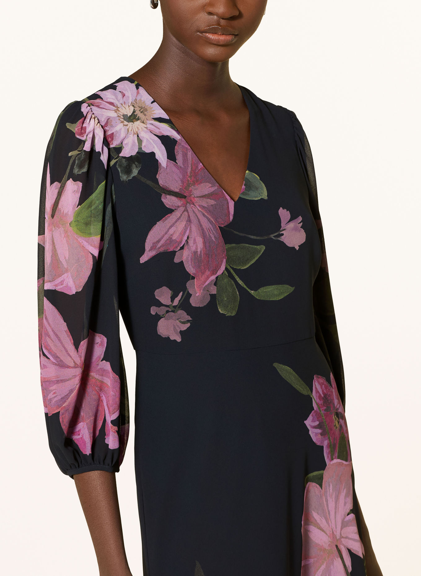 Phase Eight Jurk BETTY met 3/4-mouwen: ZWART / ROZE / GROEN