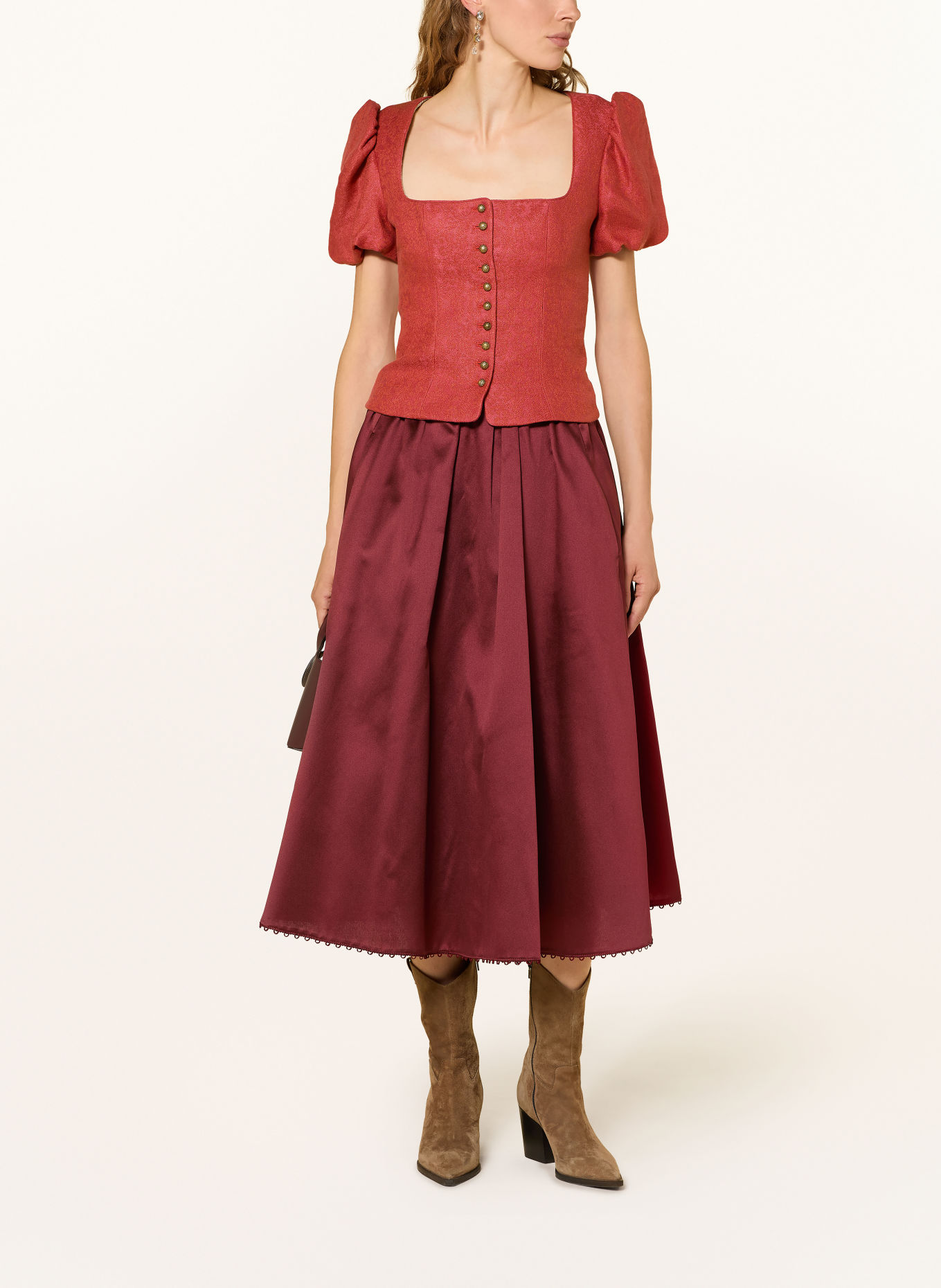 Gottseidank Dirndl-lijfje KSENIA van linnen: ROOD