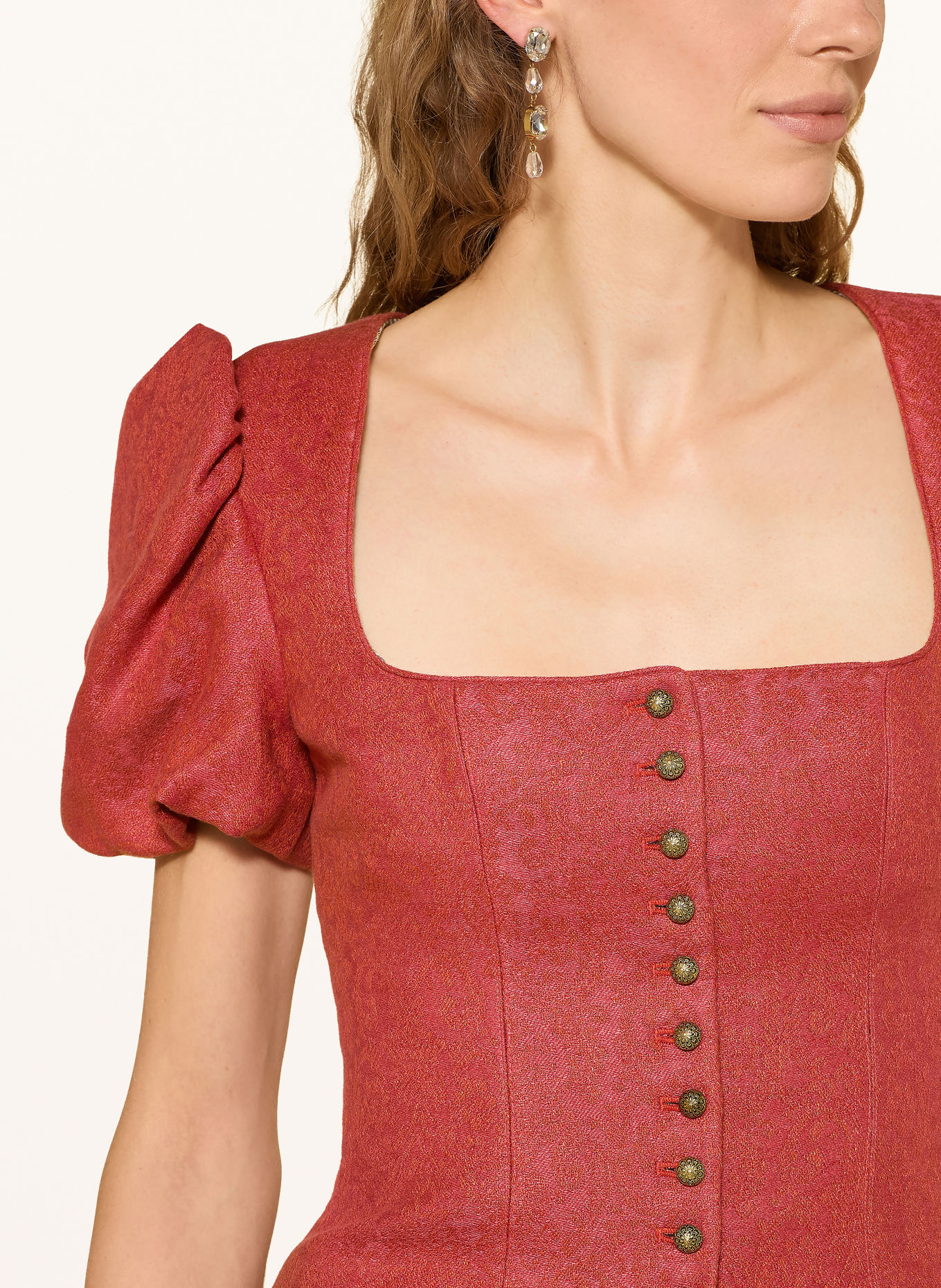 Gottseidank Dirndl-lijfje KSENIA van linnen: ROOD