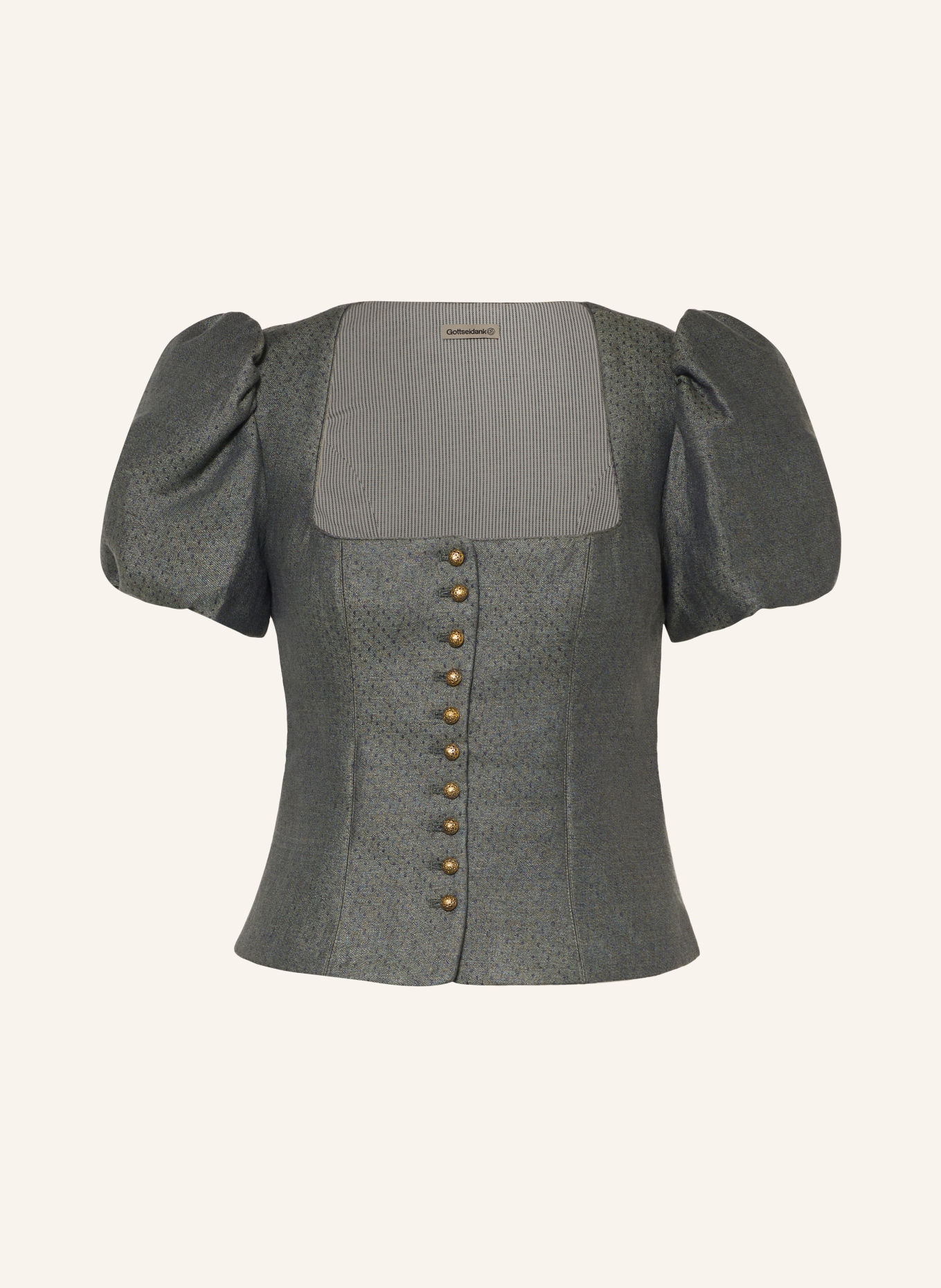 Gottseidank Dirndl-lijfje KSENIA van linnen: DONKERGROEN / DONKERBLAUW