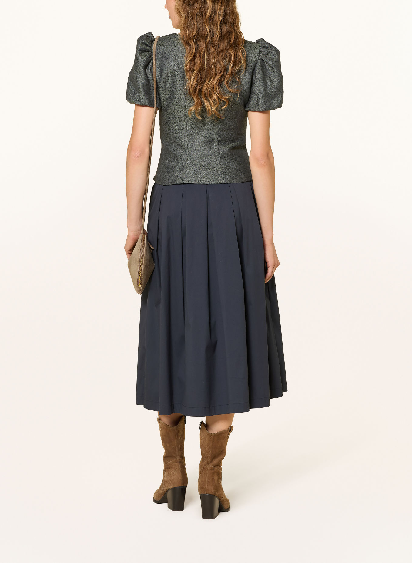 Gottseidank Dirndl-lijfje KSENIA van linnen: DONKERGROEN / DONKERBLAUW