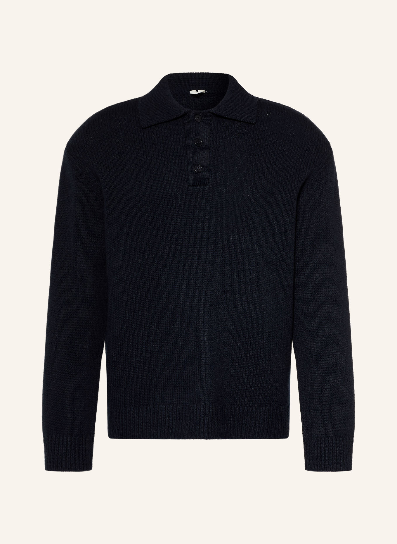 ARKET Gebreid poloshirt: DONKERBLAUW