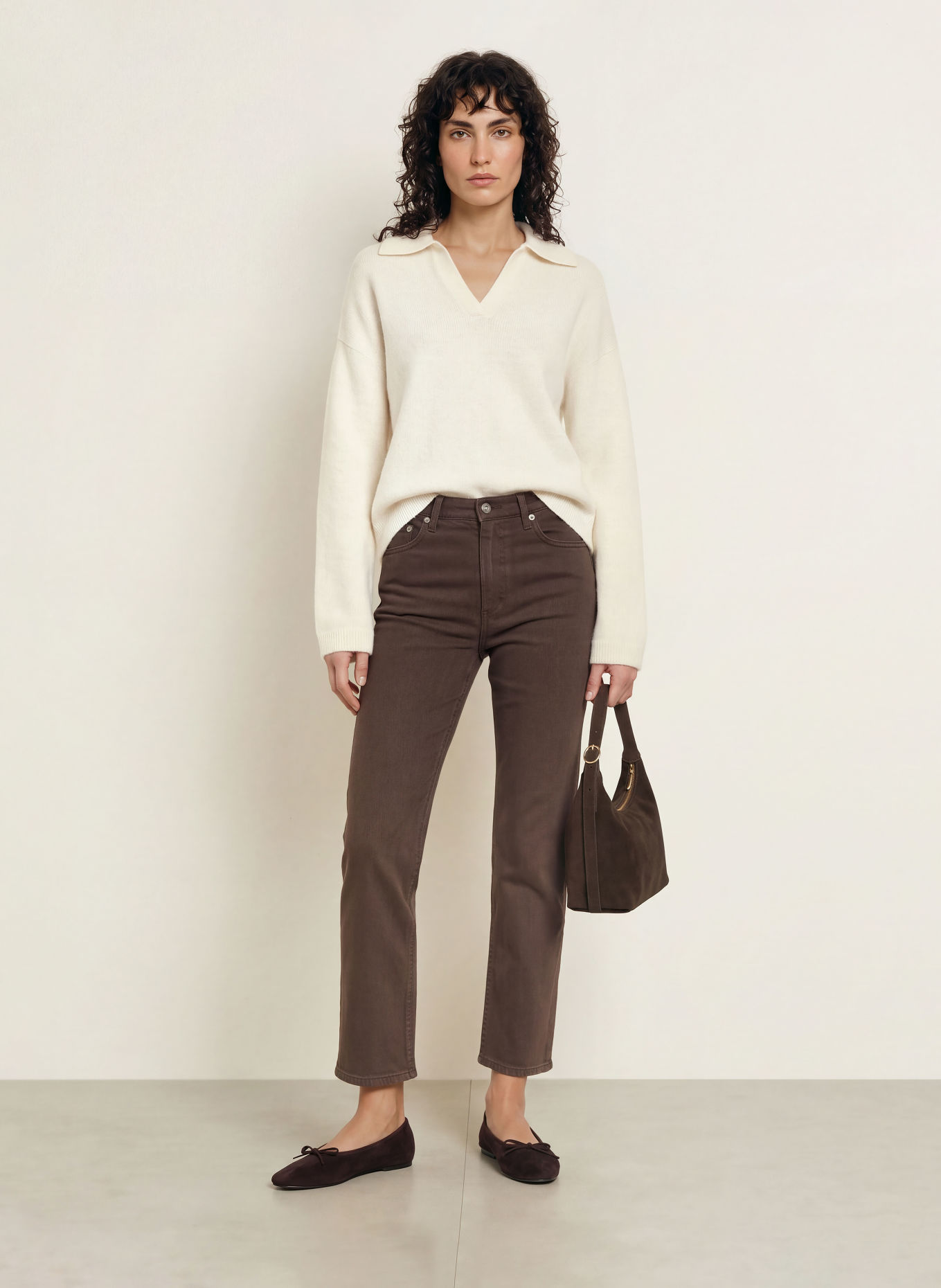 ARKET Pullover mit Alpaka: WEISS
