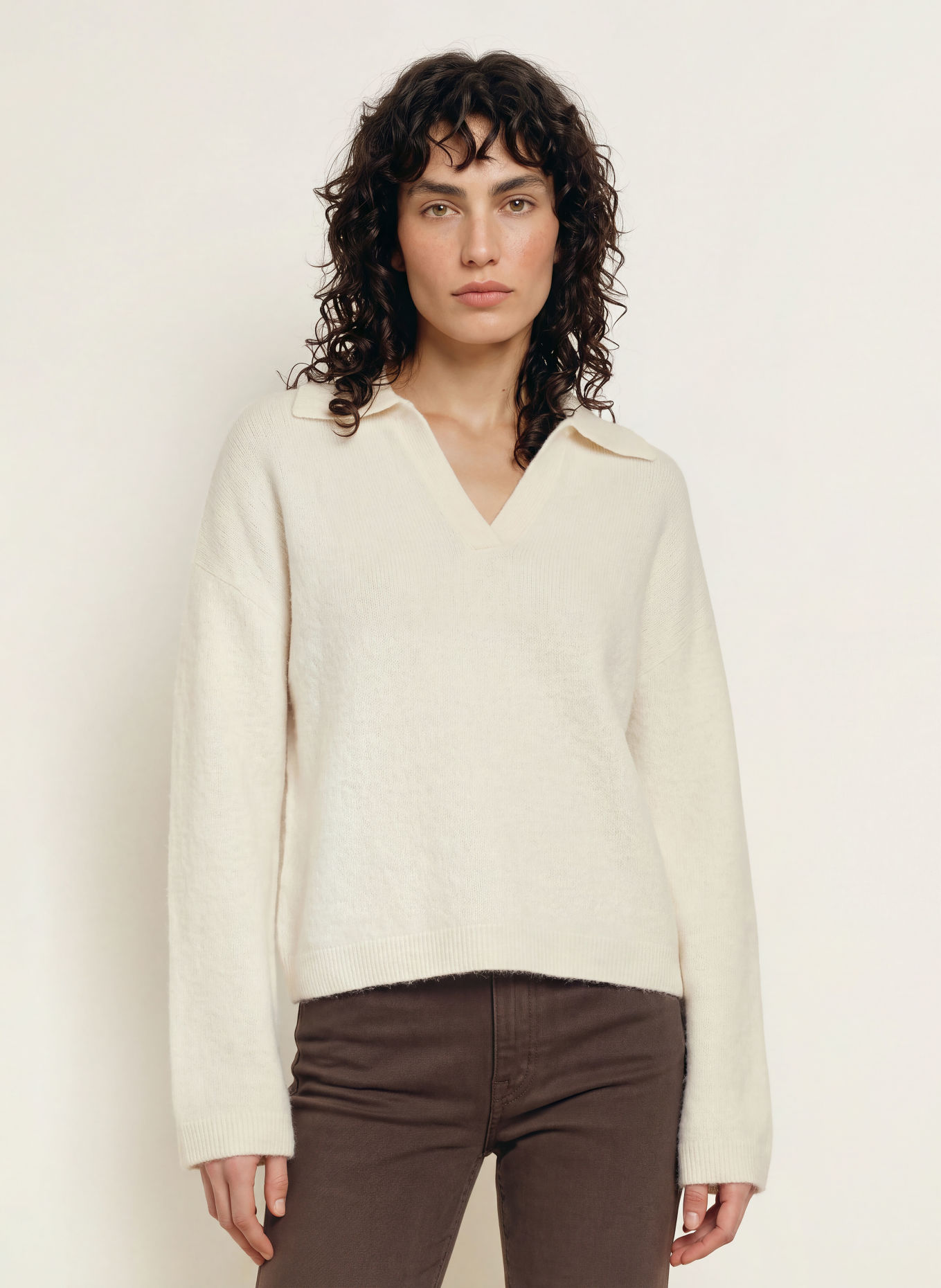 ARKET Pullover mit Alpaka: WEISS