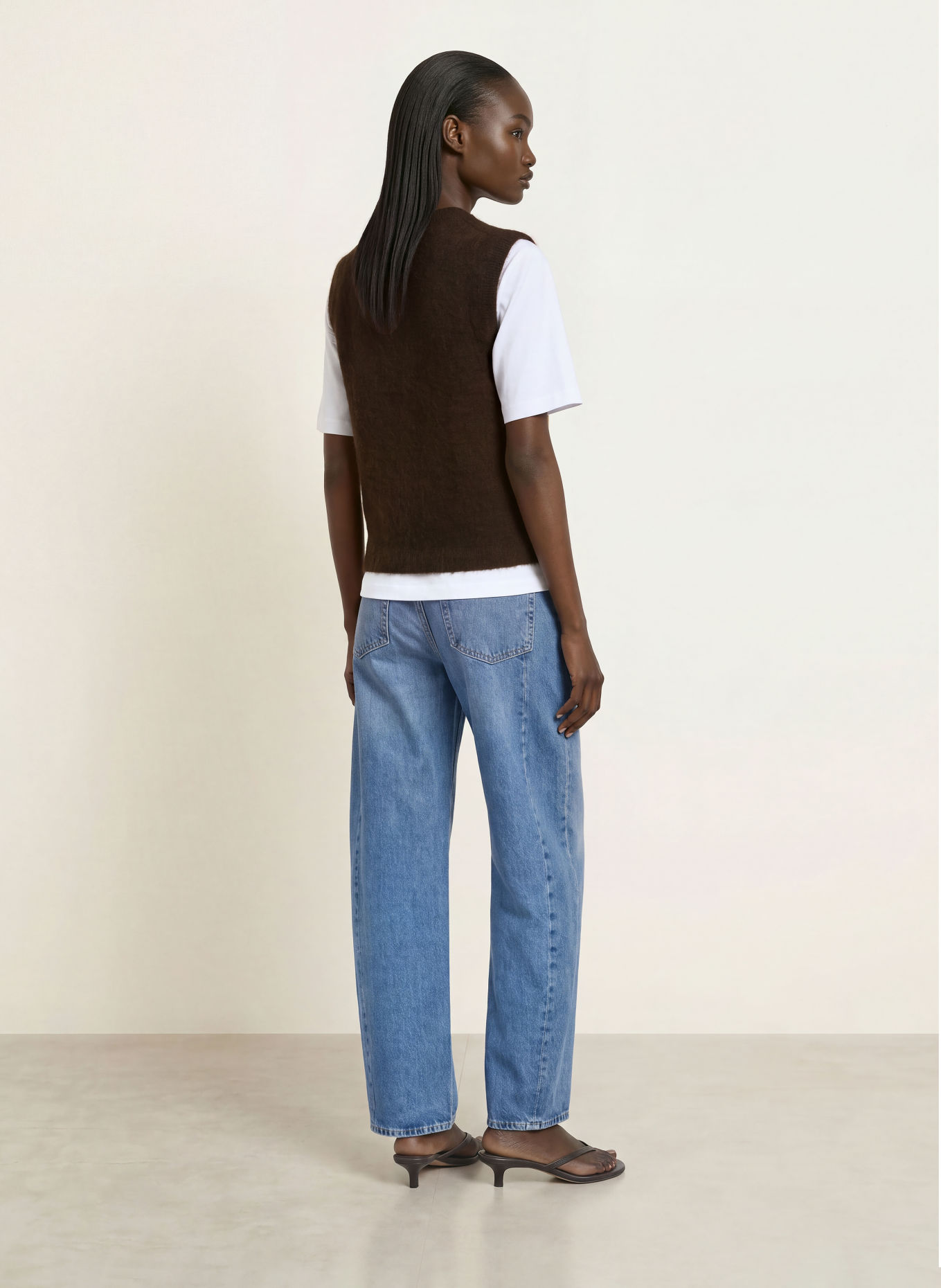 ARKET Spencer zonder mouwen van alpaca: MARRON FONCÉ
