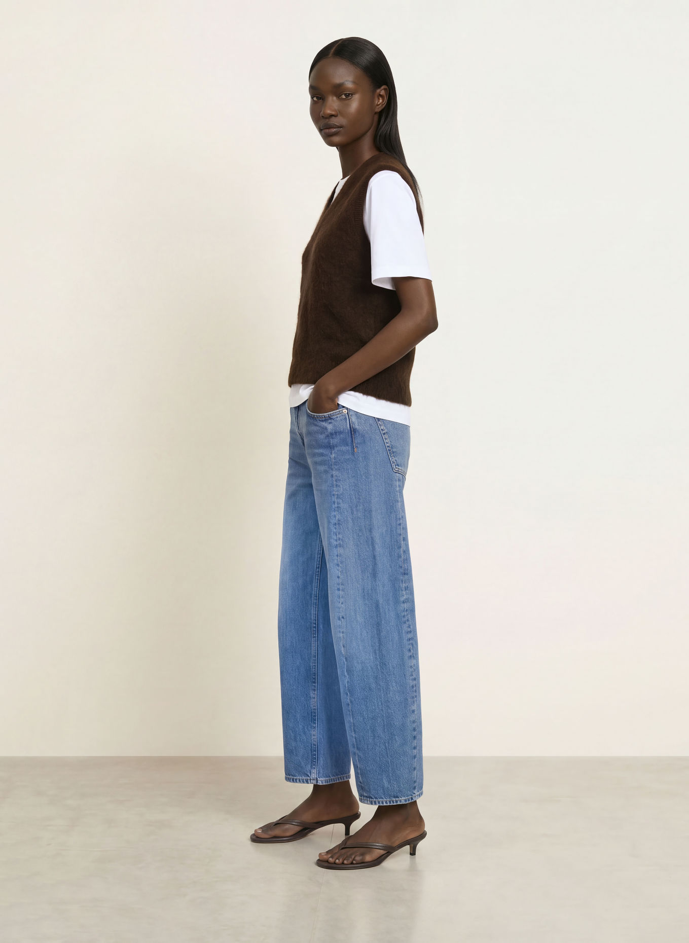 ARKET Spencer zonder mouwen van alpaca: MARRON FONCÉ