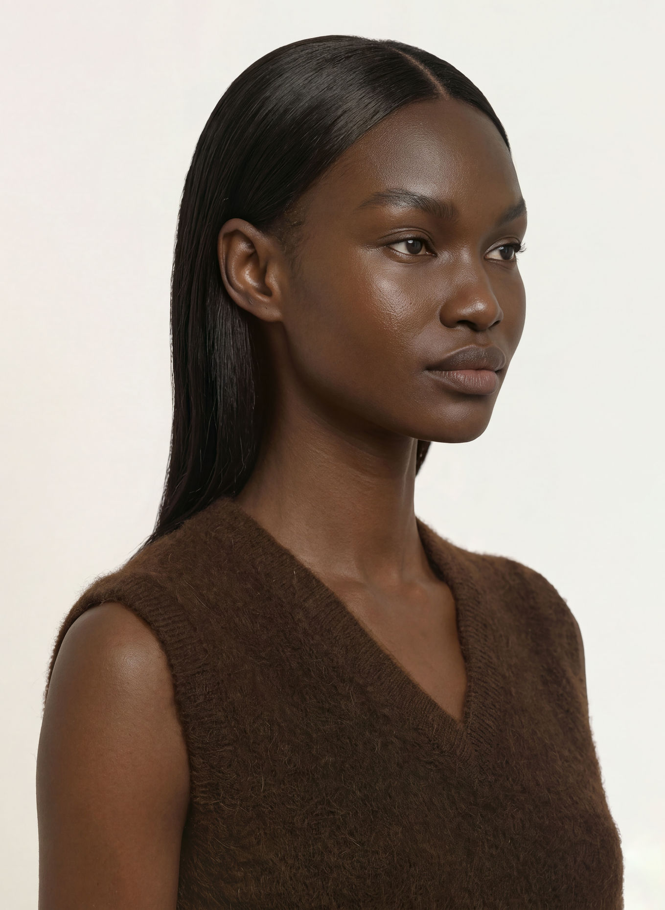 ARKET Spencer zonder mouwen van alpaca: MARRON FONCÉ