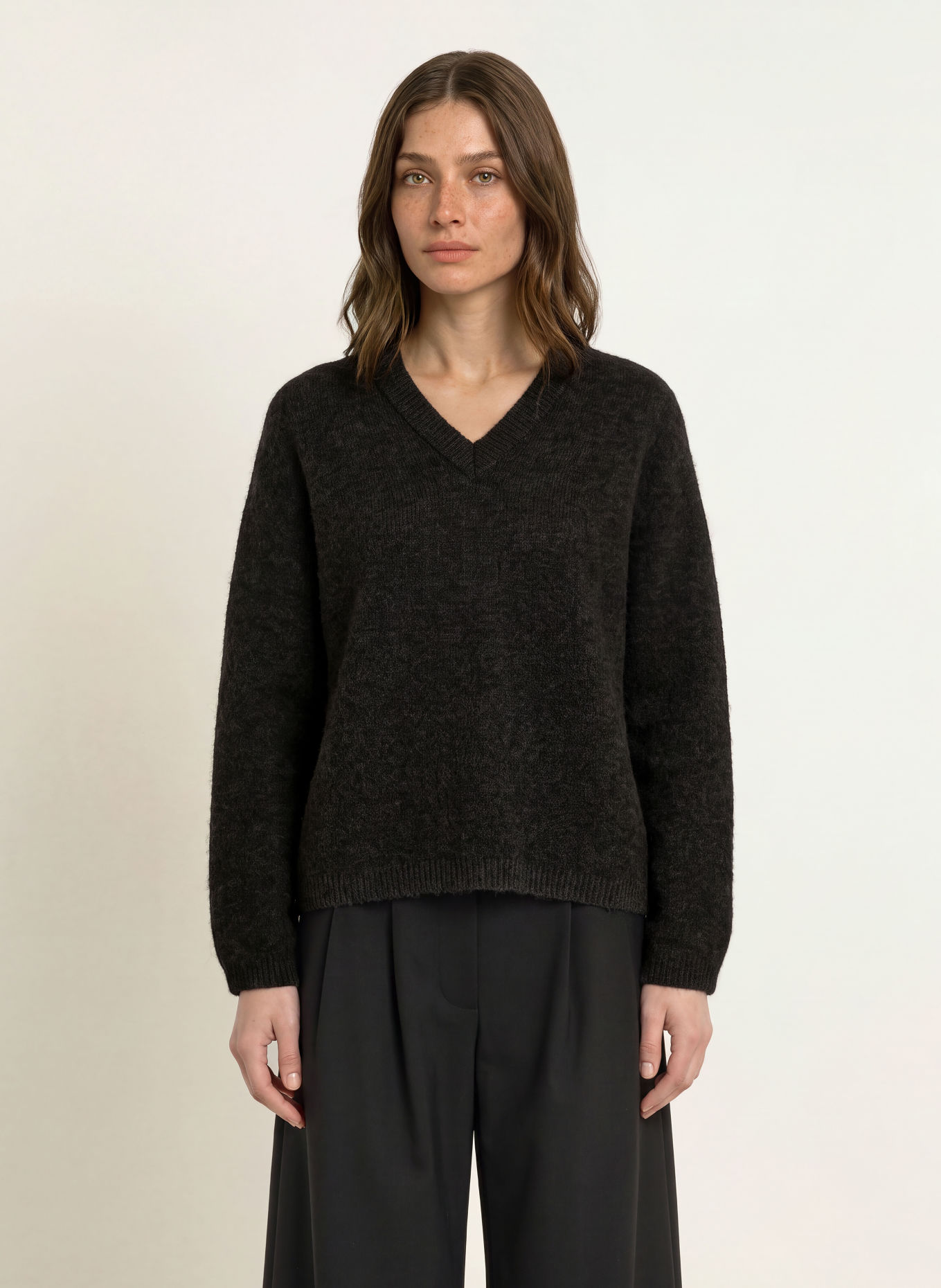 ARKET Pullover mit Alpaka: DUNKELGRAU
