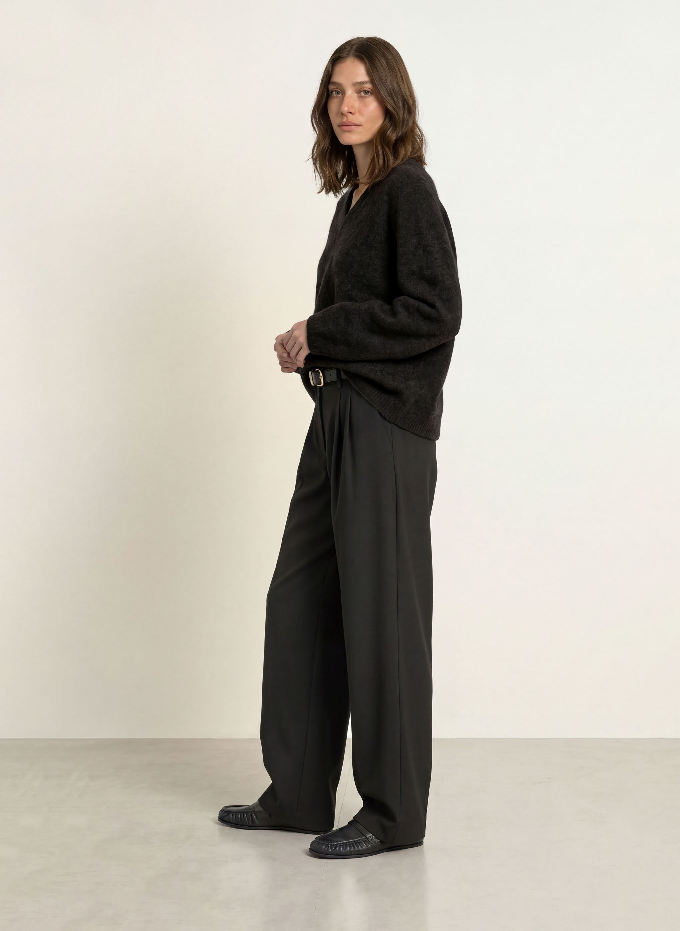 ARKET Pullover mit Alpaka: DUNKELGRAU