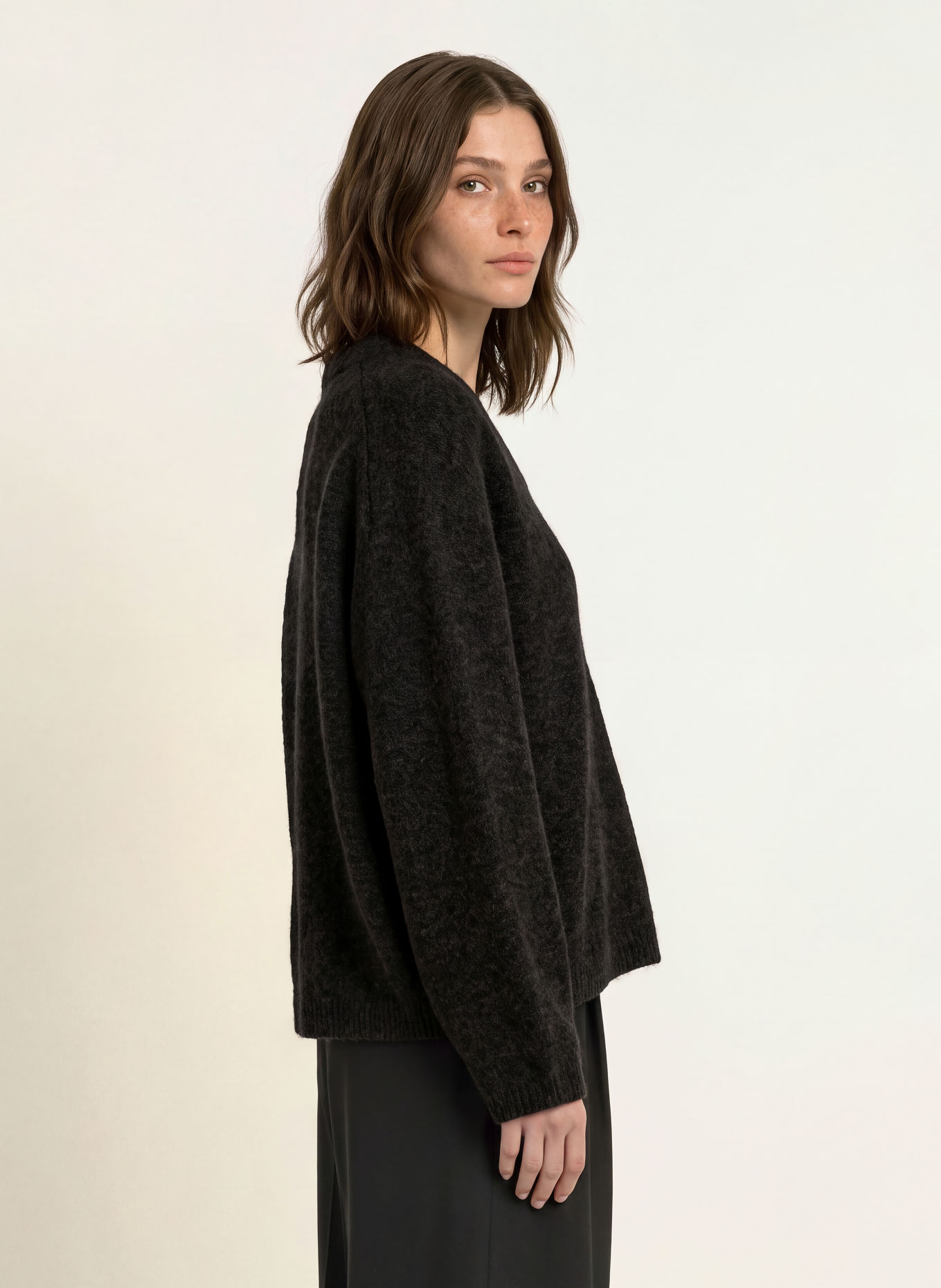ARKET Pullover mit Alpaka: DUNKELGRAU