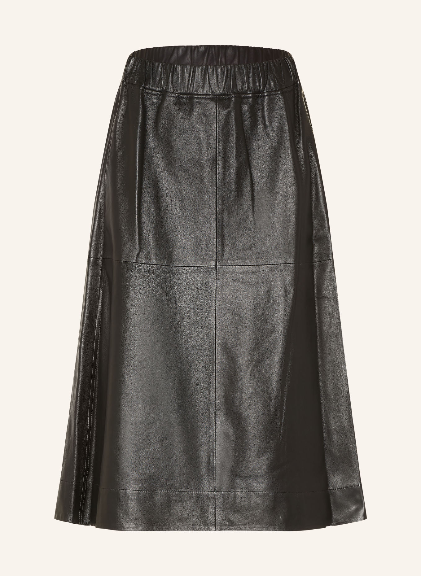 ARKET Leather skirt: BLACK