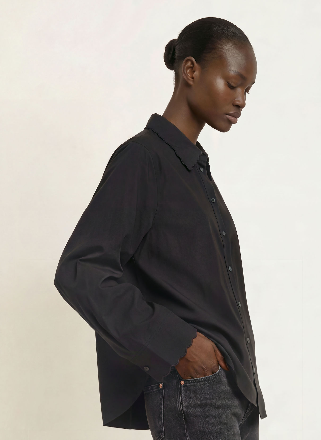 ARKET Shirt blouse: BLACK