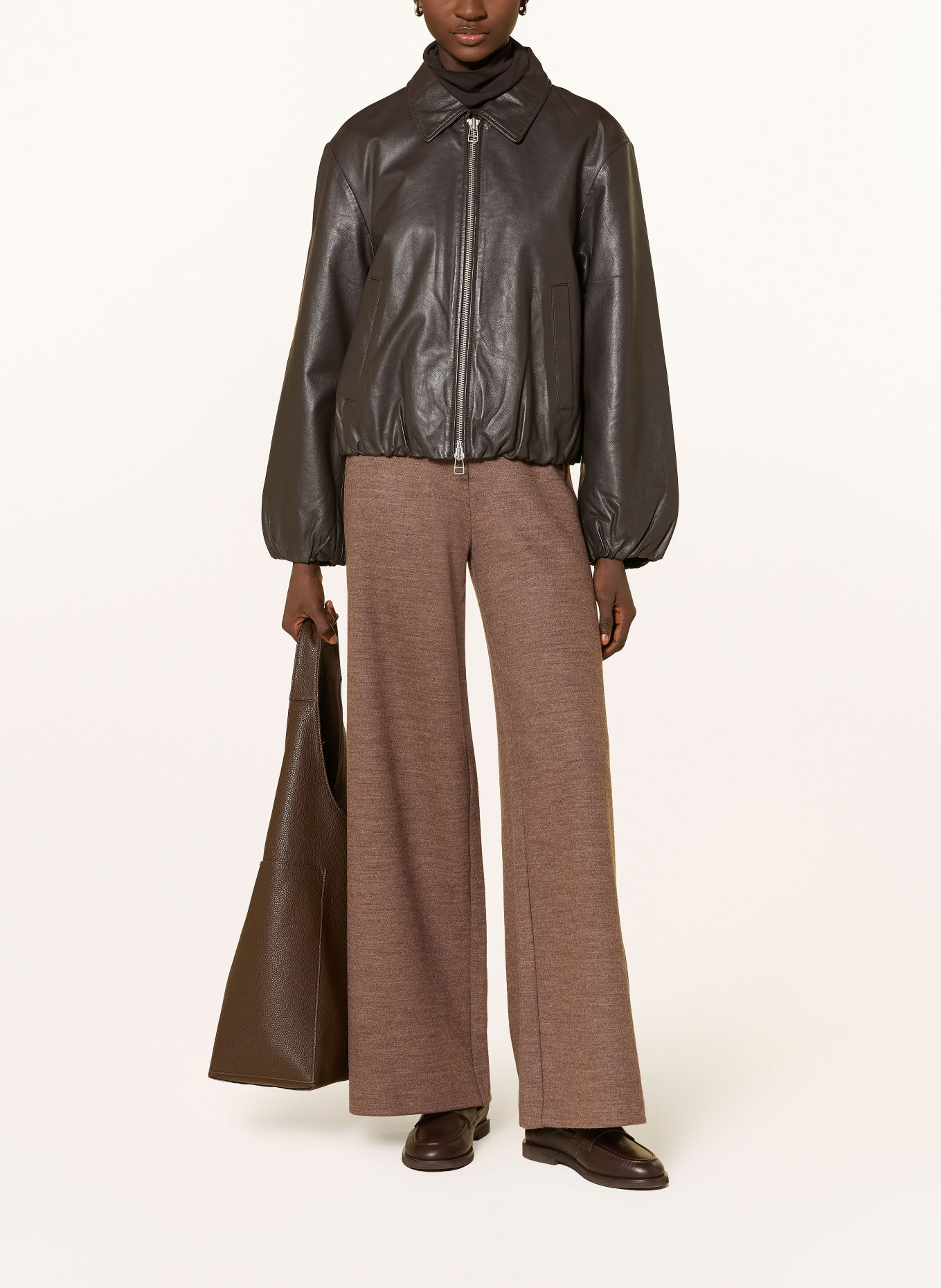Marc O'Polo Wide-leg trousers: BROWN