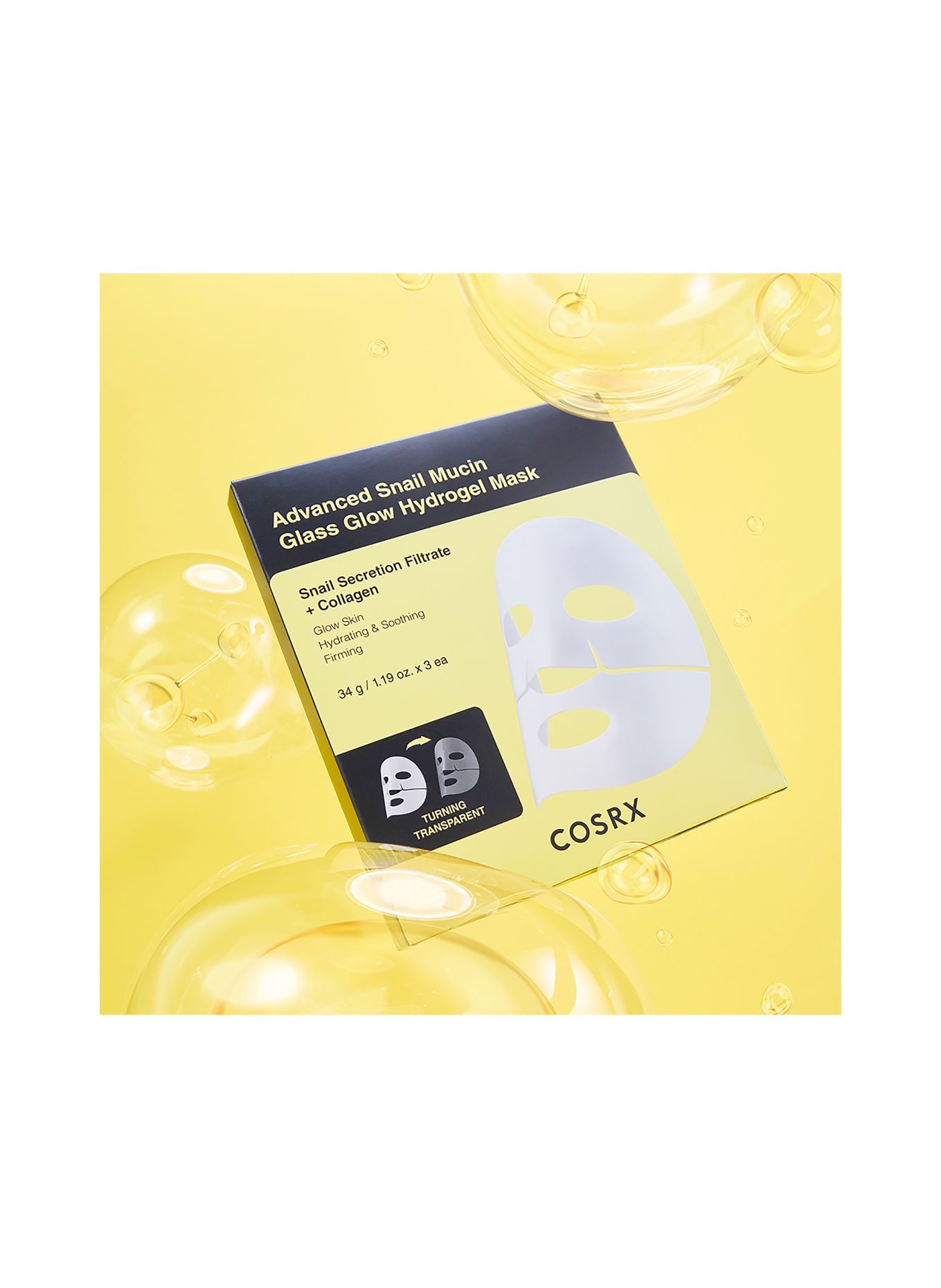 COSRX ADVANCED SNAIL MUCIN GLASS GLOW HYDROGEL MASK