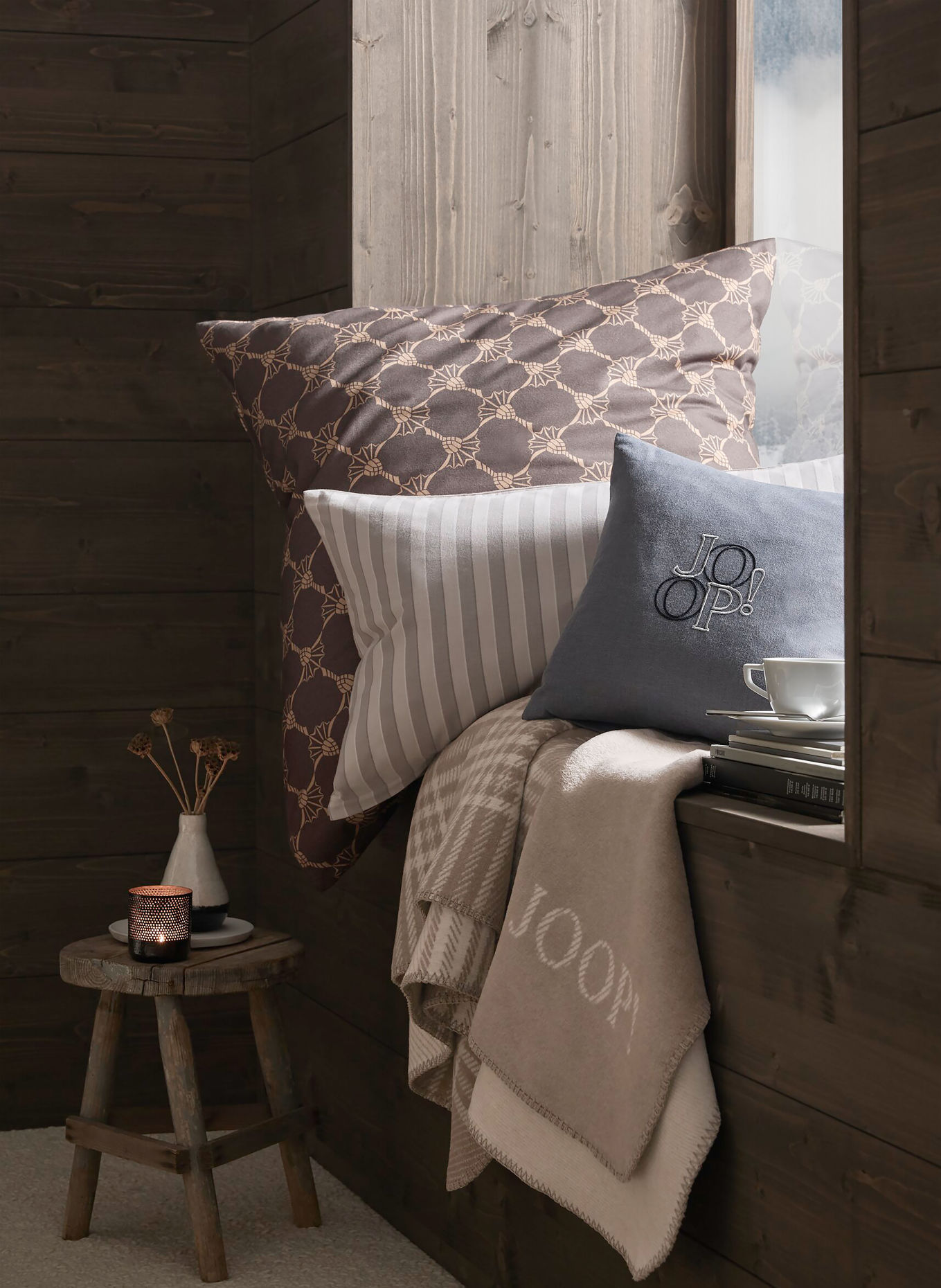 JOOP! FRAMES Throw blanket: BEIGE / CREAM